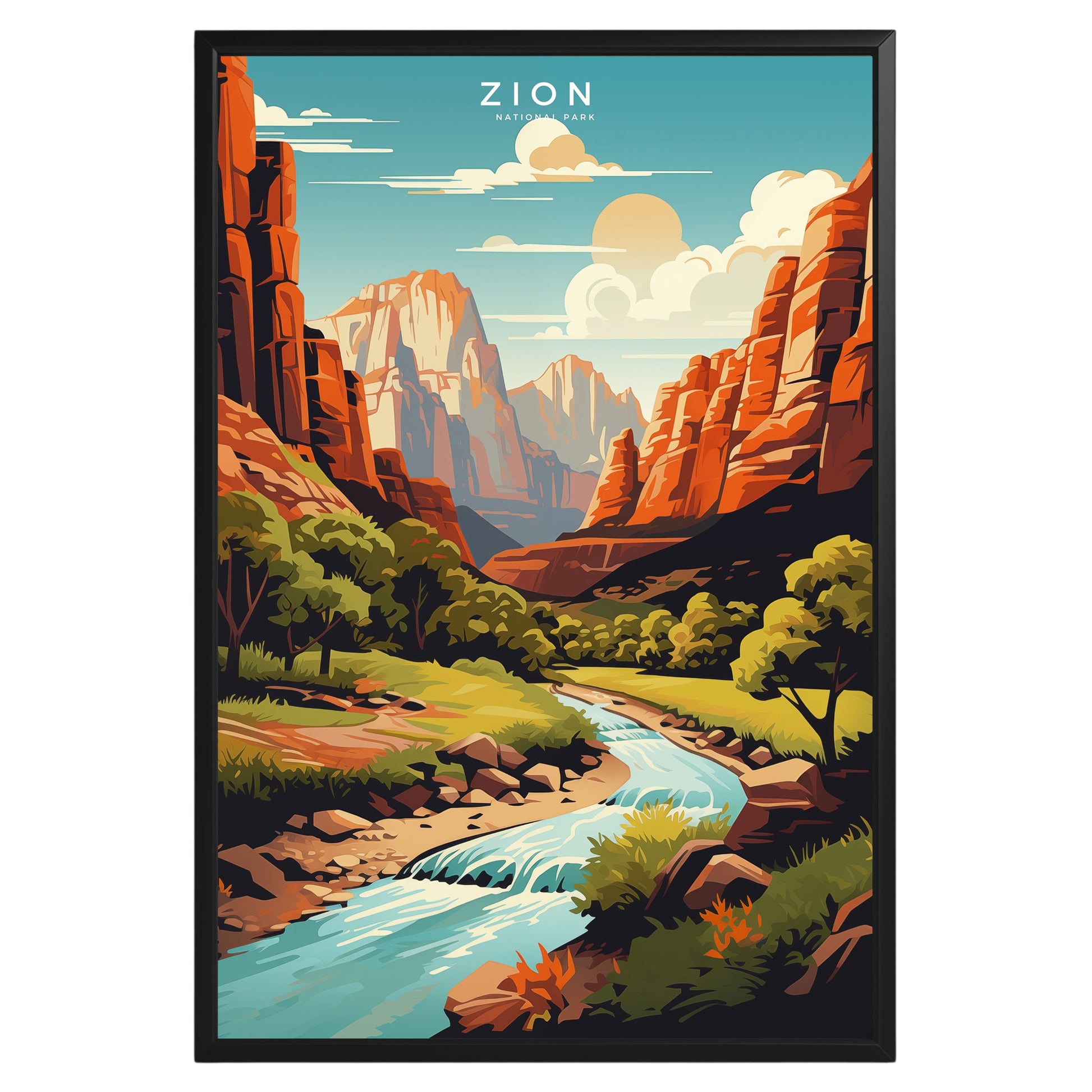 Zion National Park Retro Poster - GroovyGrove