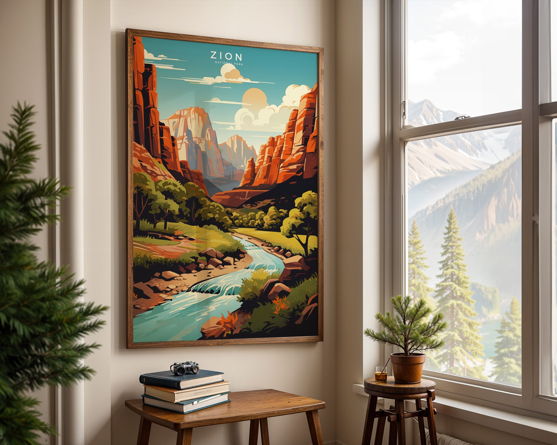 Zion National Park Retro Poster - GroovyGrove