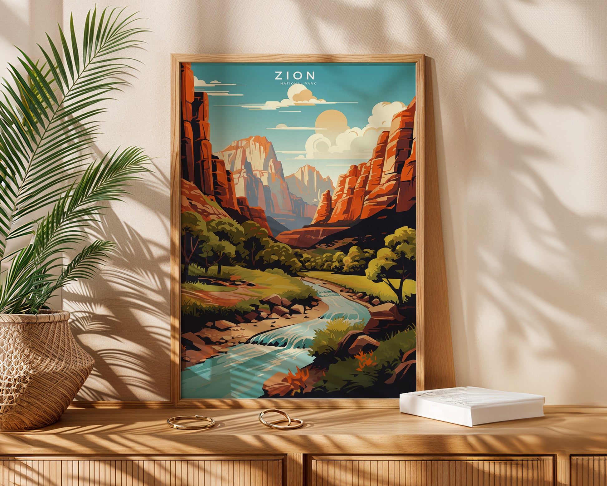 Zion National Park Retro Poster - GroovyGrove