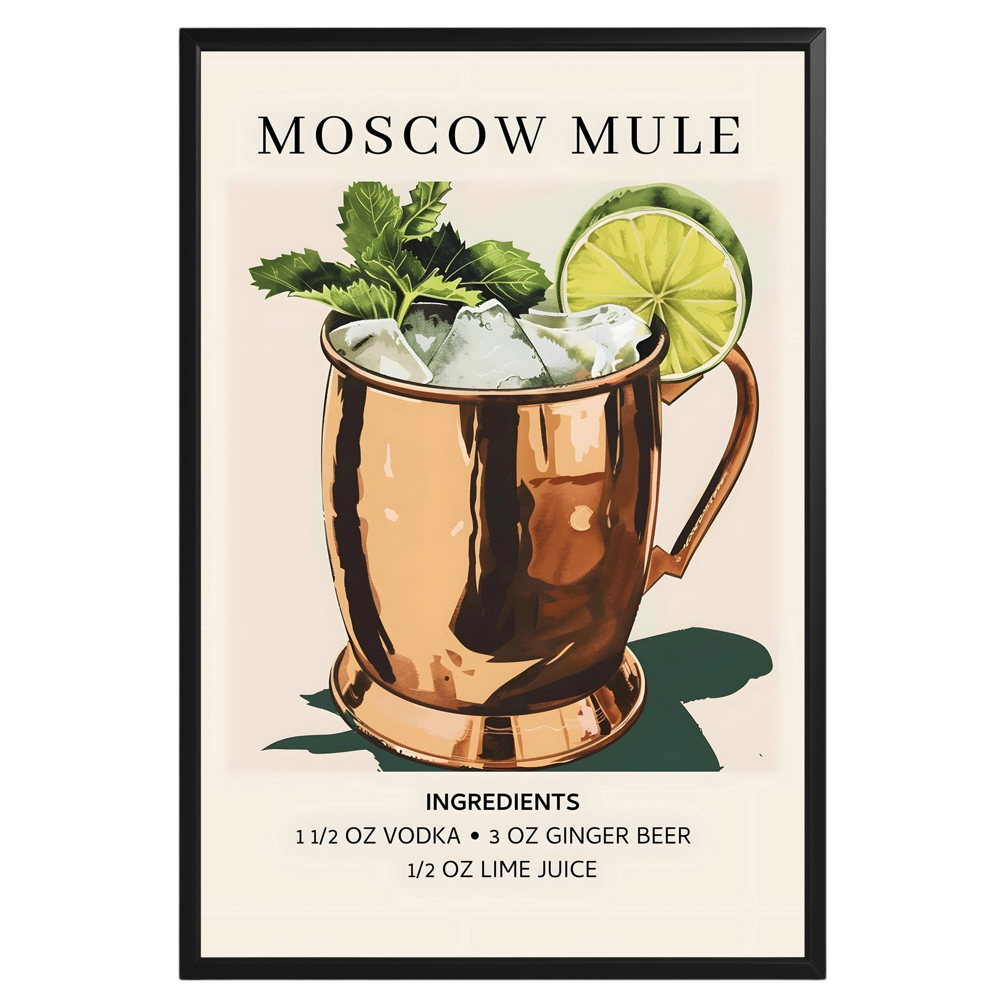 Moscow Mule Vintage Cocktail Poster - GroovyGrove