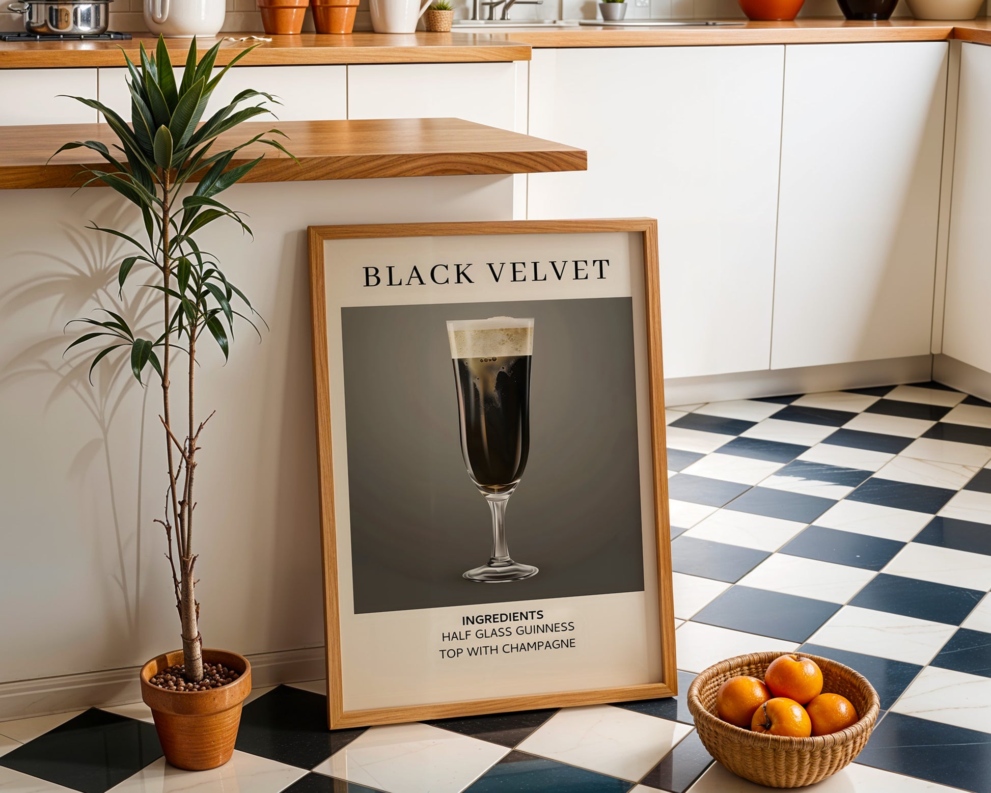 Black Velvet Vintage Cocktail Poster - GroovyGrove