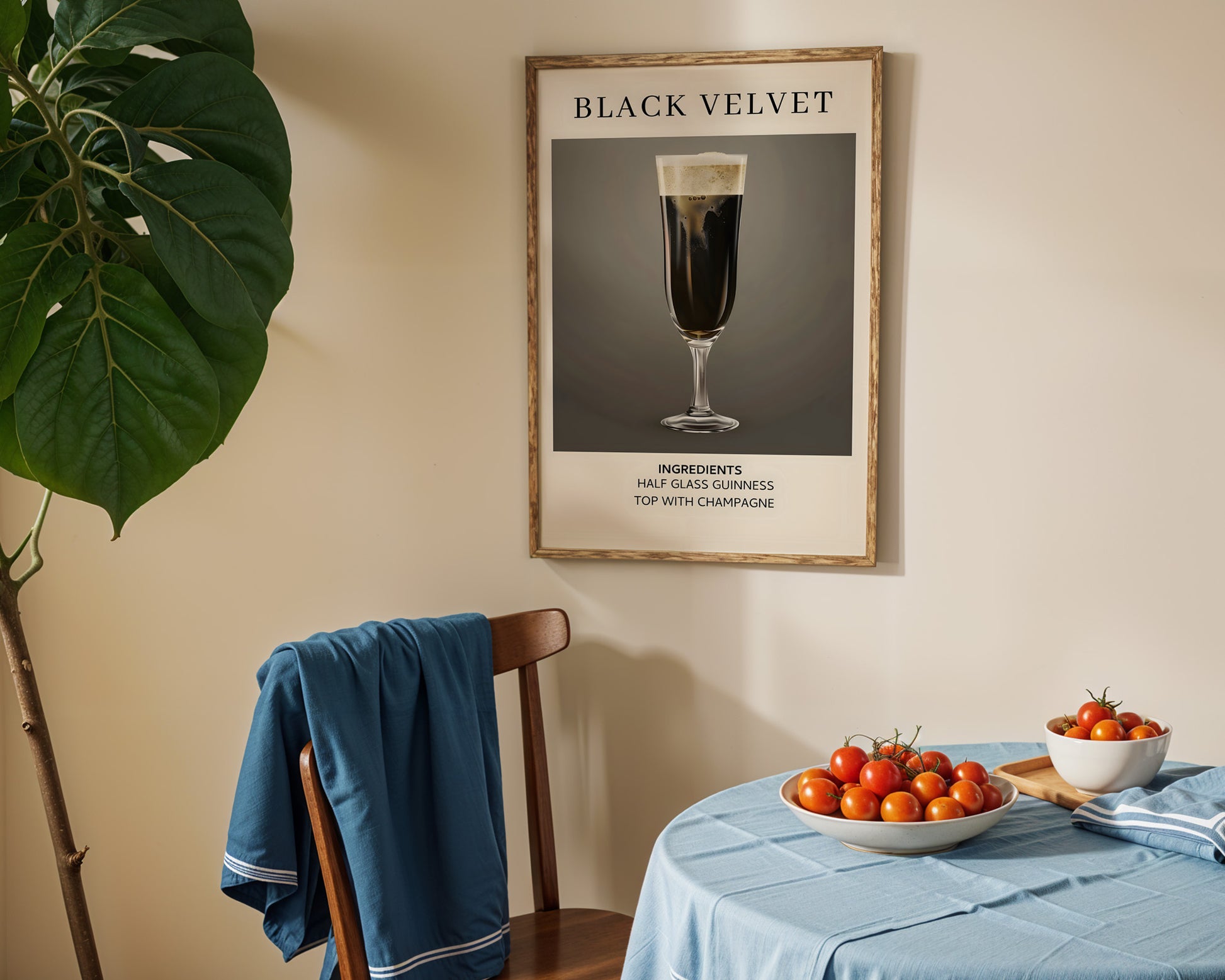 Black Velvet Vintage Cocktail Poster - GroovyGrove