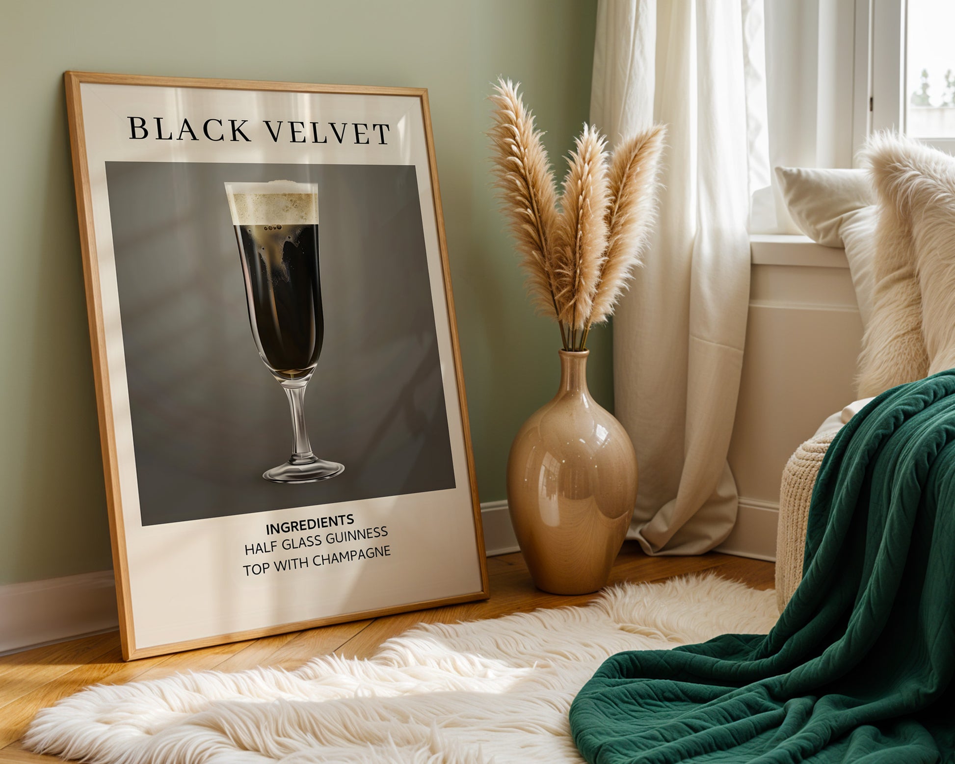 Black Velvet Vintage Cocktail Poster - GroovyGrove