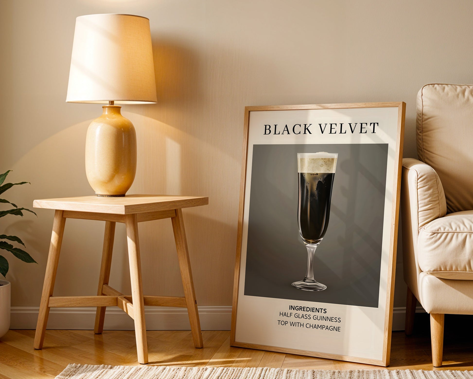 Black Velvet Vintage Cocktail Poster - GroovyGrove