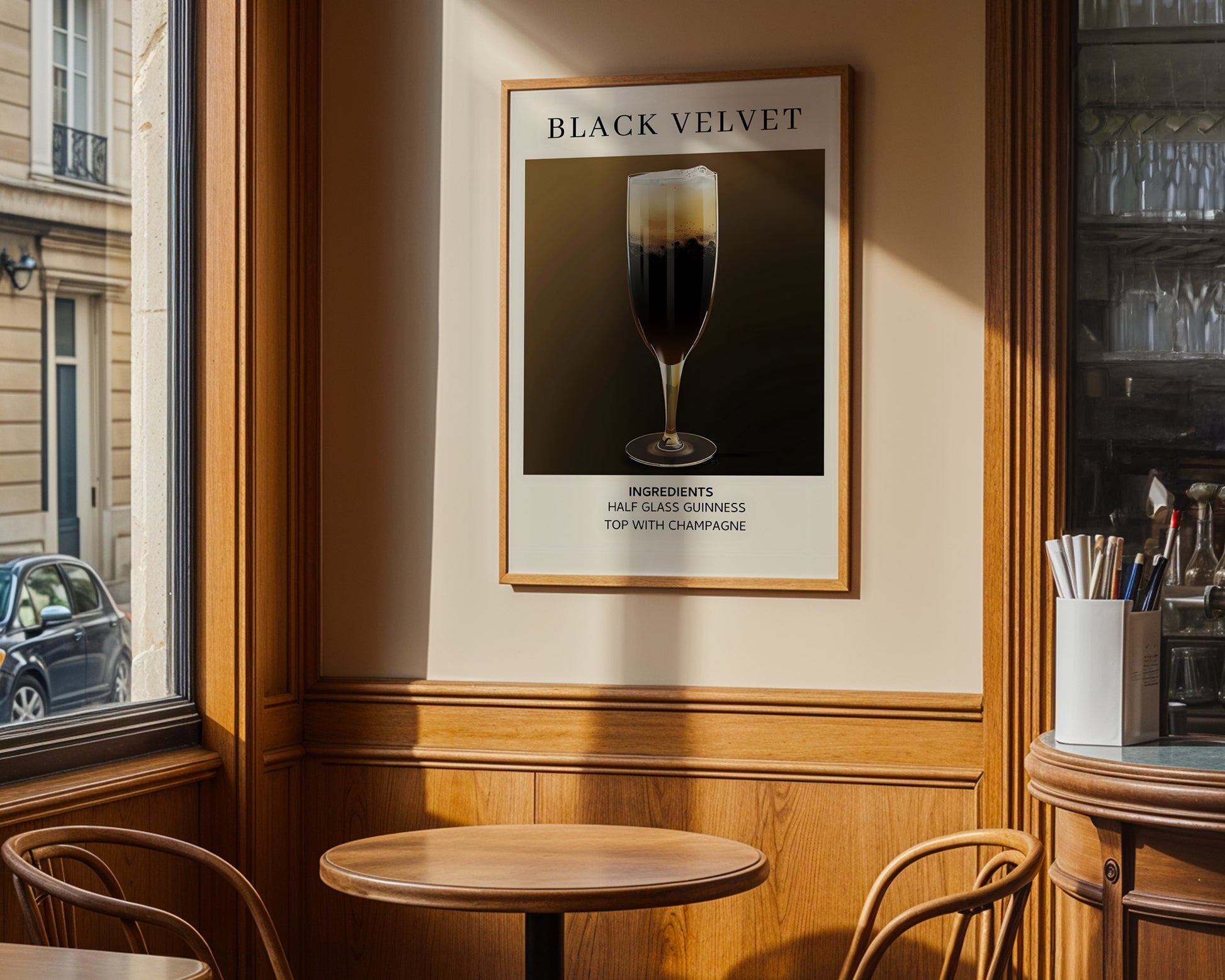 Black Velvet Vintage Cocktail Poster - GroovyGrove