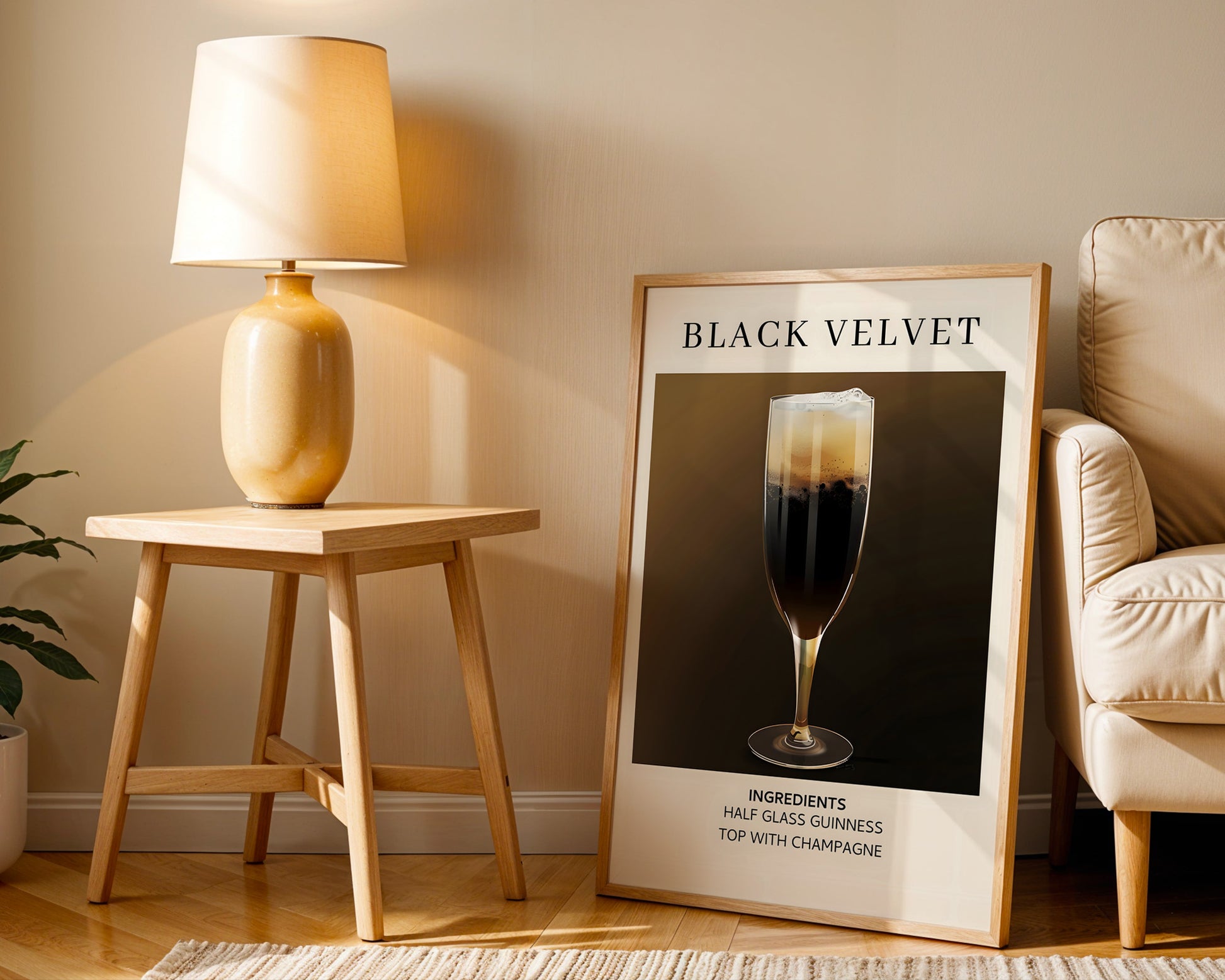 Black Velvet Vintage Cocktail Poster - GroovyGrove