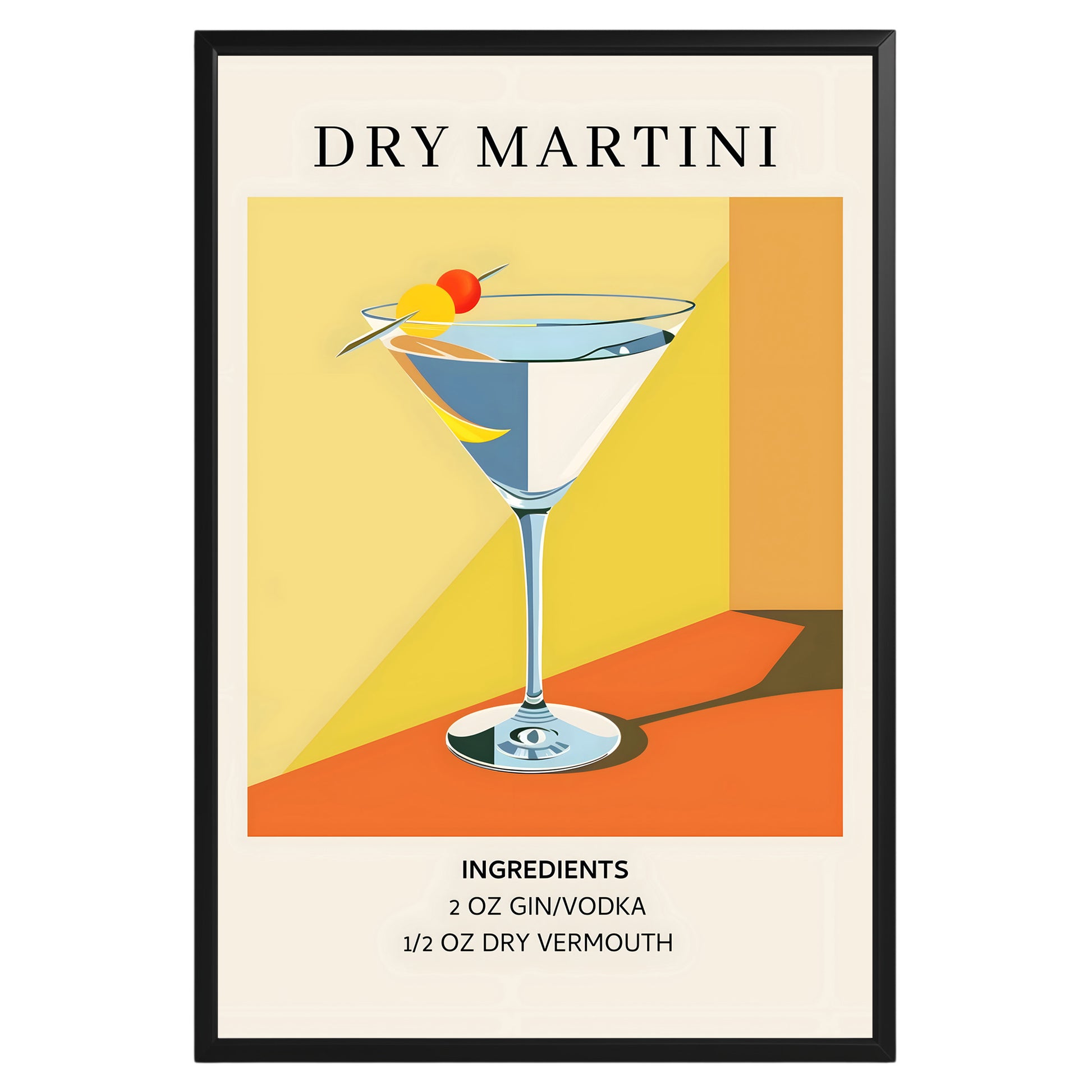 Dry Martini Vintage Cocktail Poster - GroovyGrove