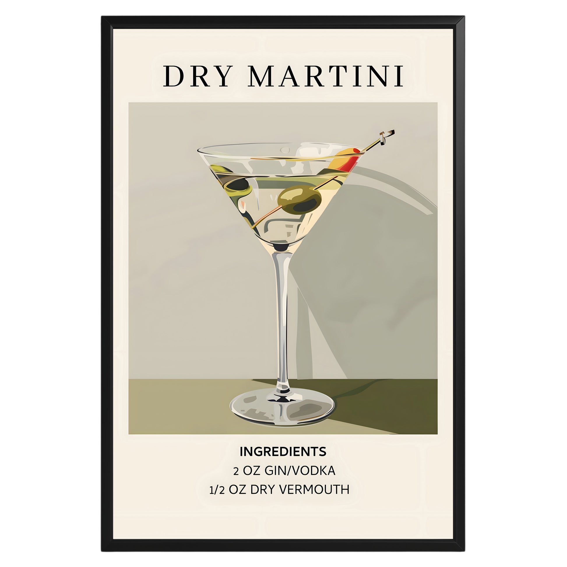 Dry Martini Vintage Cocktail Poster - GroovyGrove