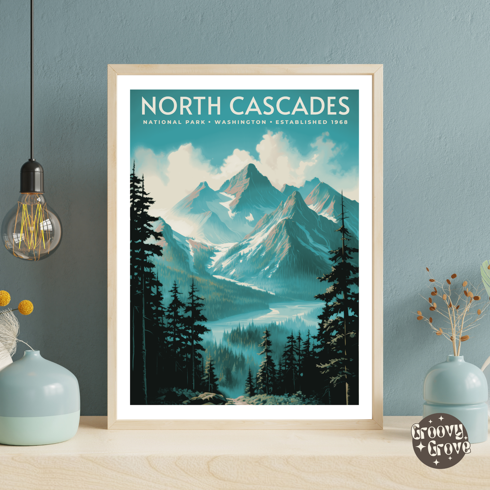 North Cascades National Park Vintage Poster - GroovyGrove