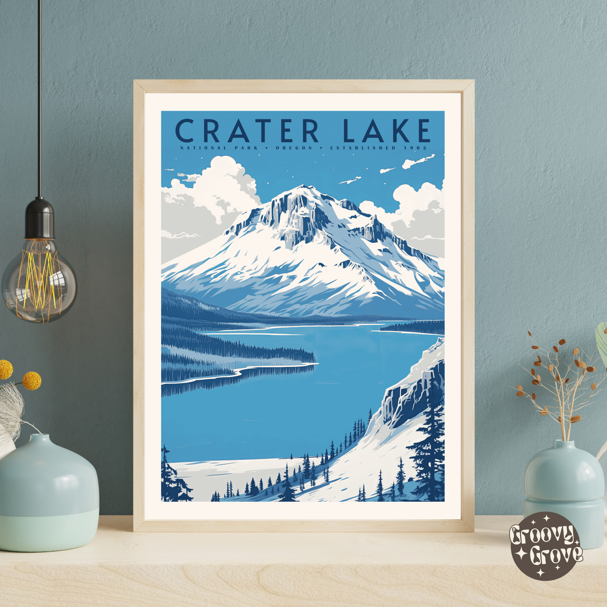 Crater Lake National Park Vintage Poster - GroovyGrove