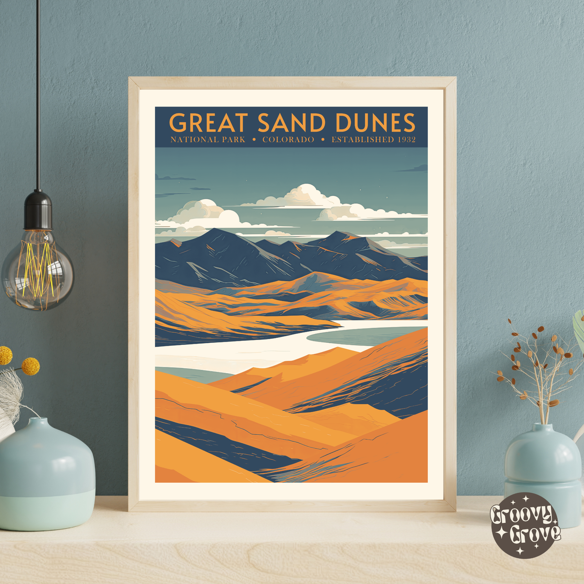 Great Sand Dunes National Park Vintage Poster - GroovyGrove