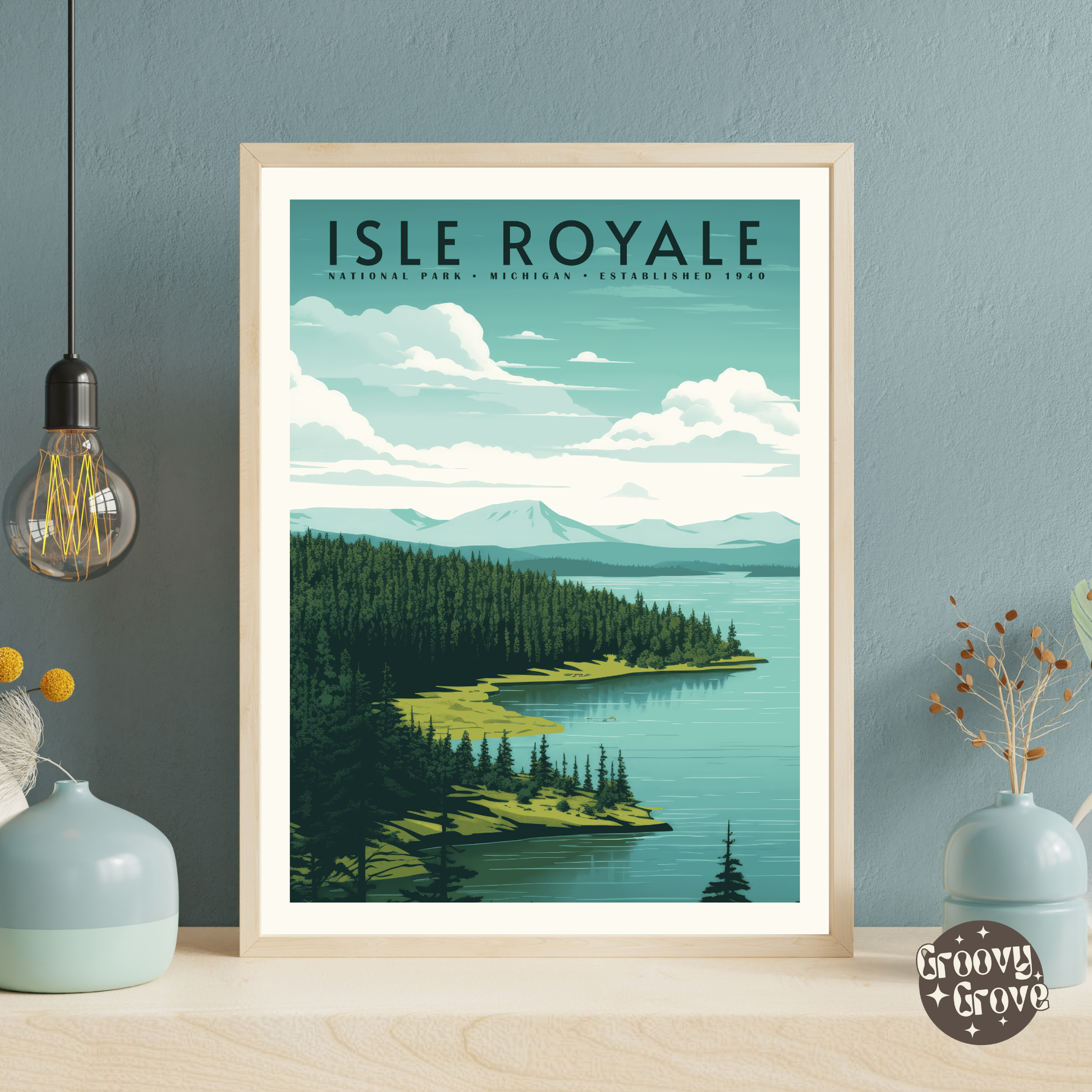 Isle Royale National Park Vintage Poster - GroovyGrove