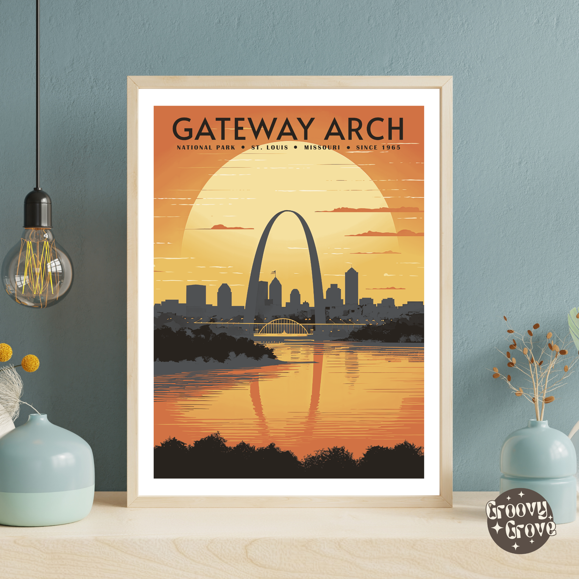 Gateway Arch National Park Vintage Poster - GroovyGrove