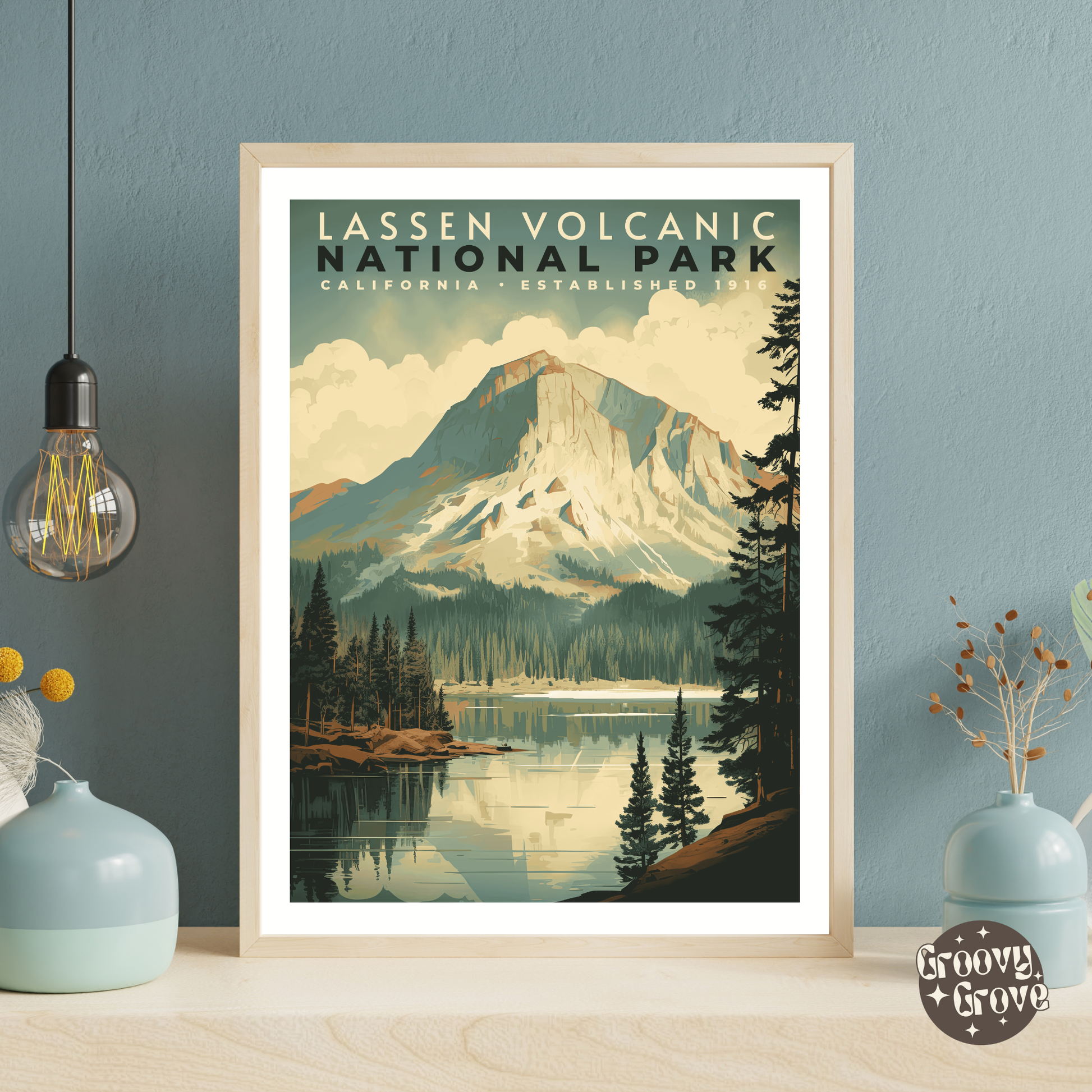 Lassen Volcanic National Park Vintage Poster - GroovyGrove