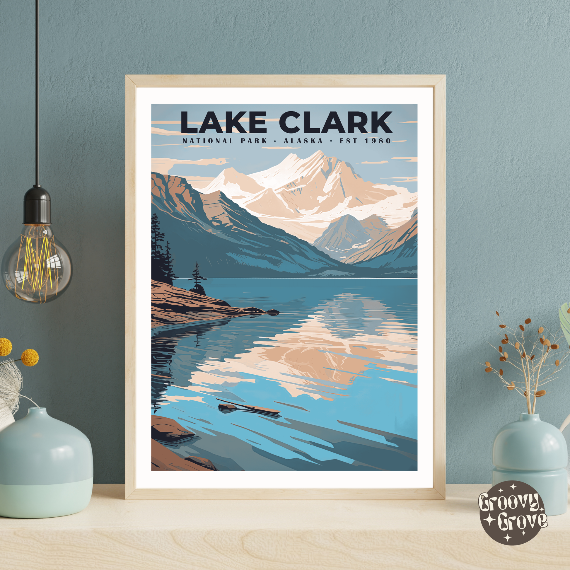 Lake Clark National Park Vintage Poster - GroovyGrove