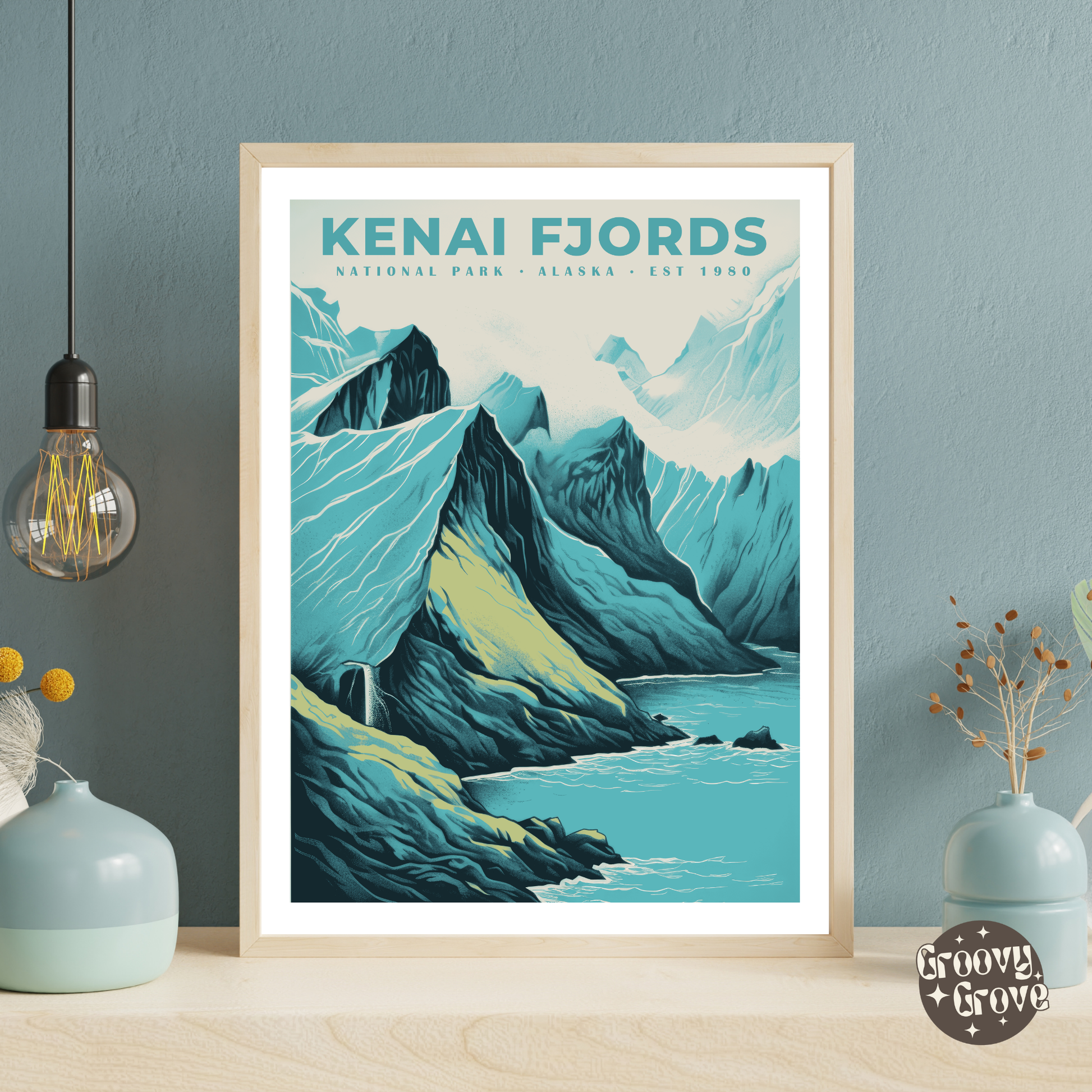 Kenai Fjords National Park Vintage Poster - GroovyGrove