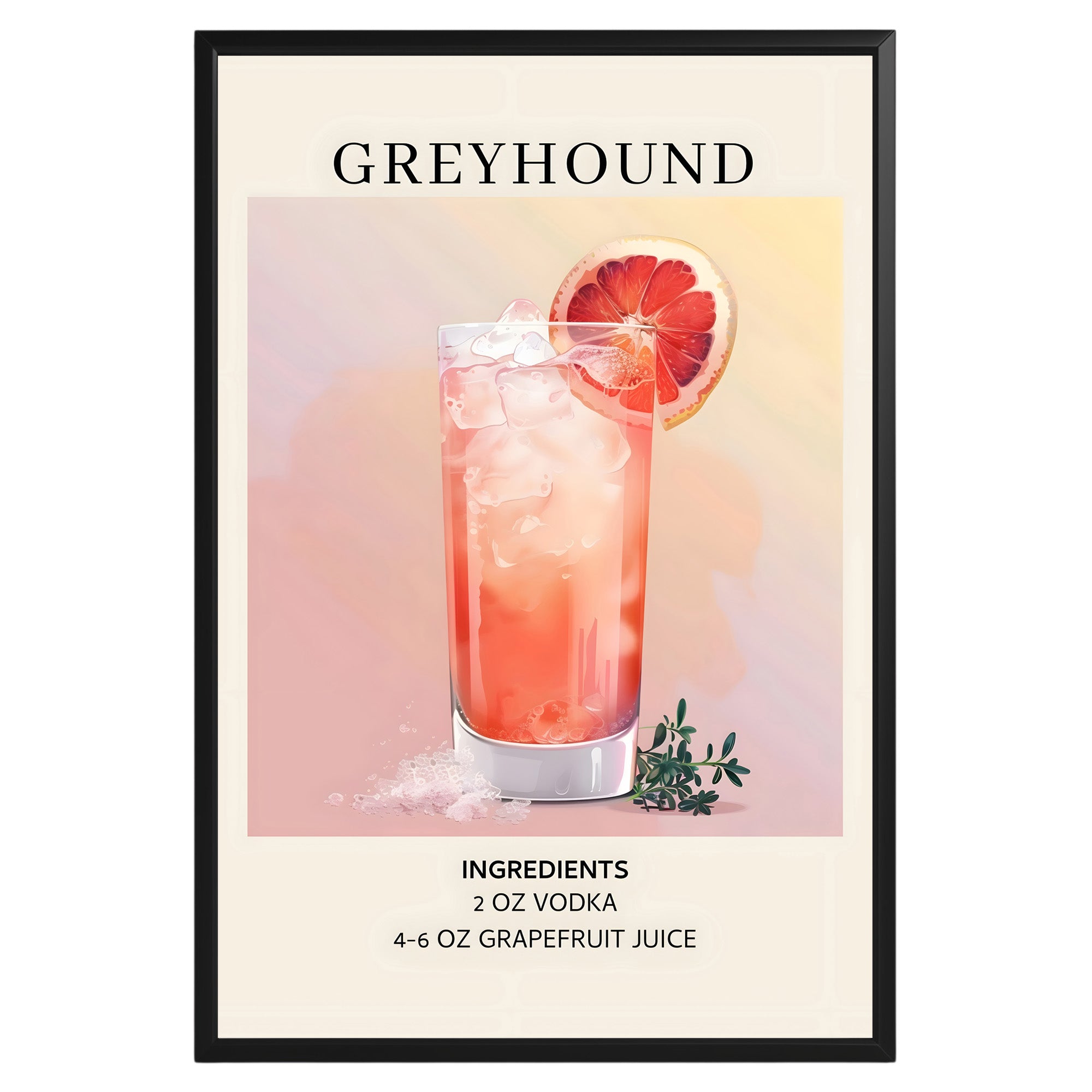 Greyhound Vintage Cocktail Poster - GroovyGrove