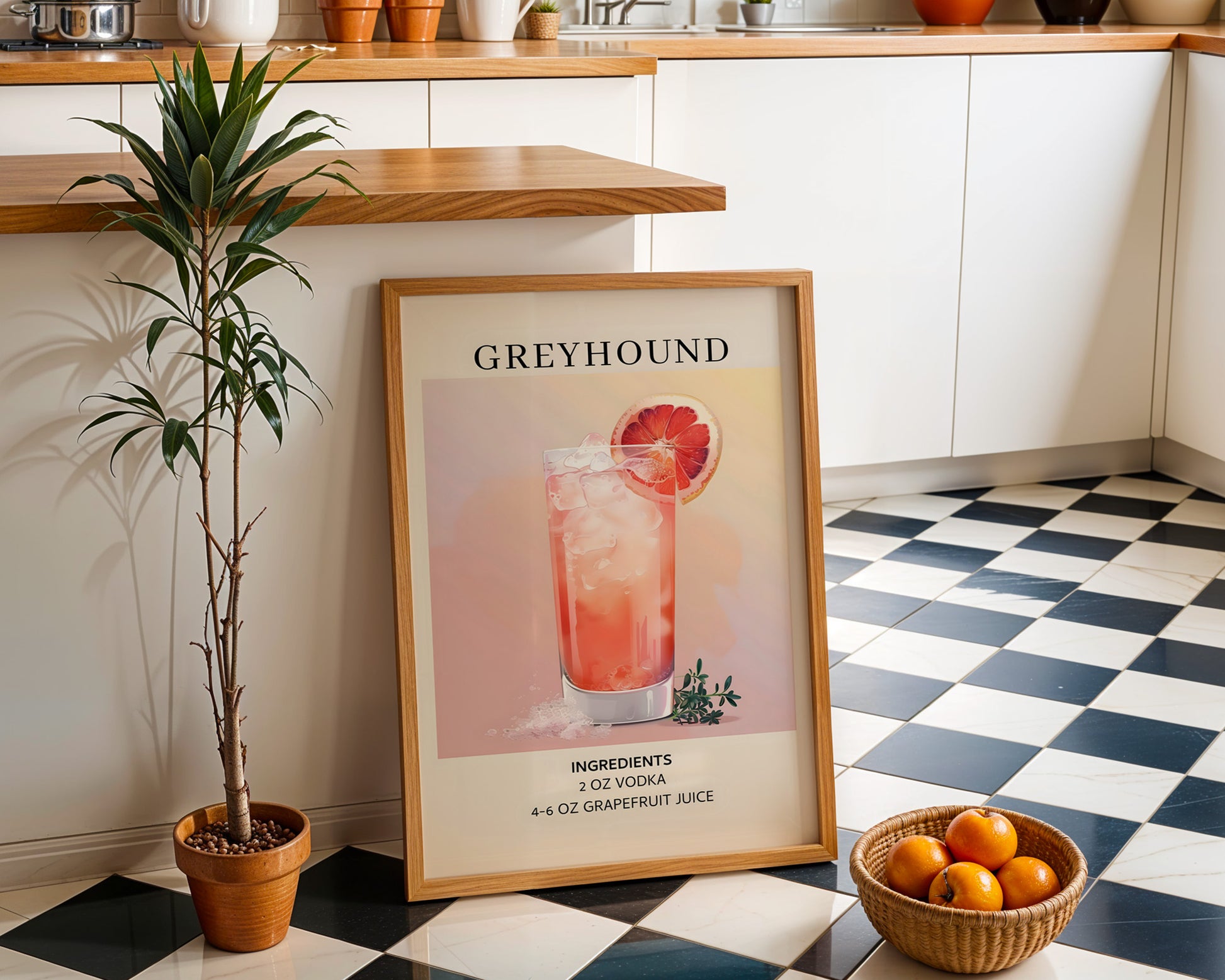 Greyhound Vintage Cocktail Poster - GroovyGrove