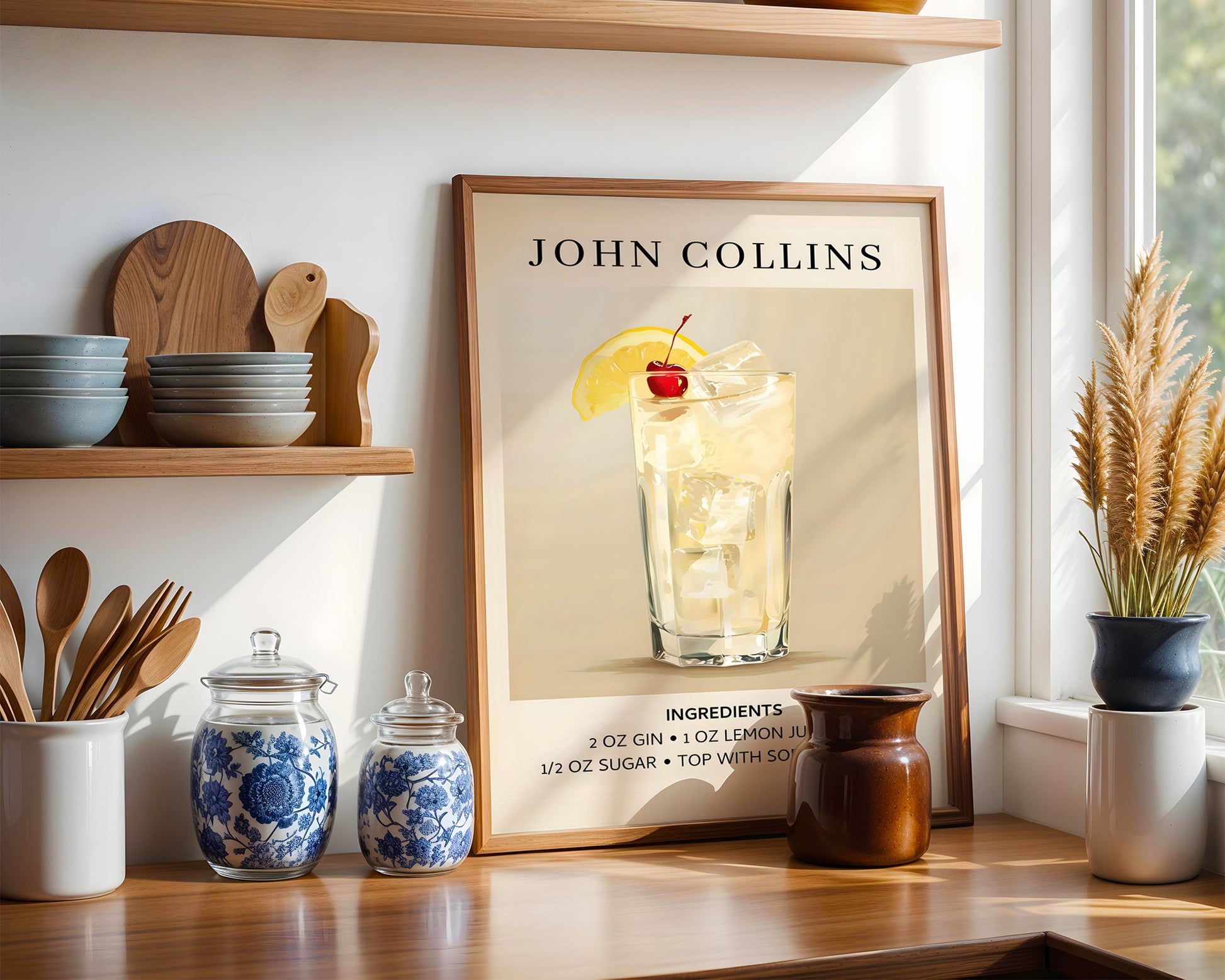 John Collins Vintage Cocktail Poster - GroovyGrove