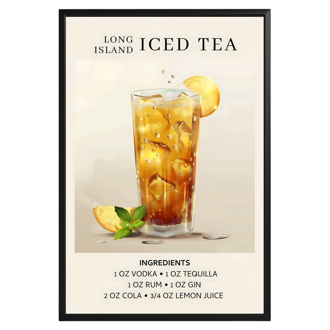 Long Island Iced Tea Vintage Cocktail Poster - GroovyGrove