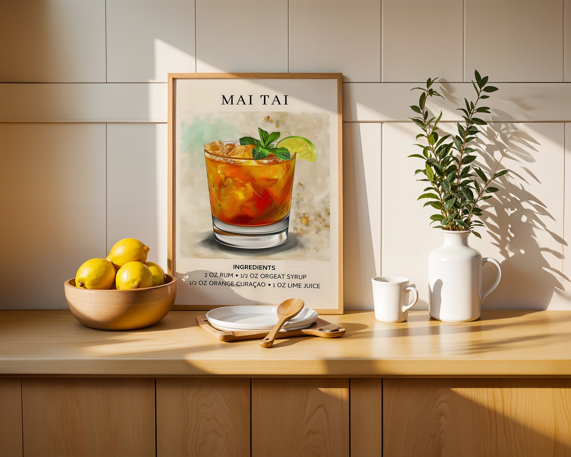 Mai Tai Vintage Cocktail Poster - GroovyGrove