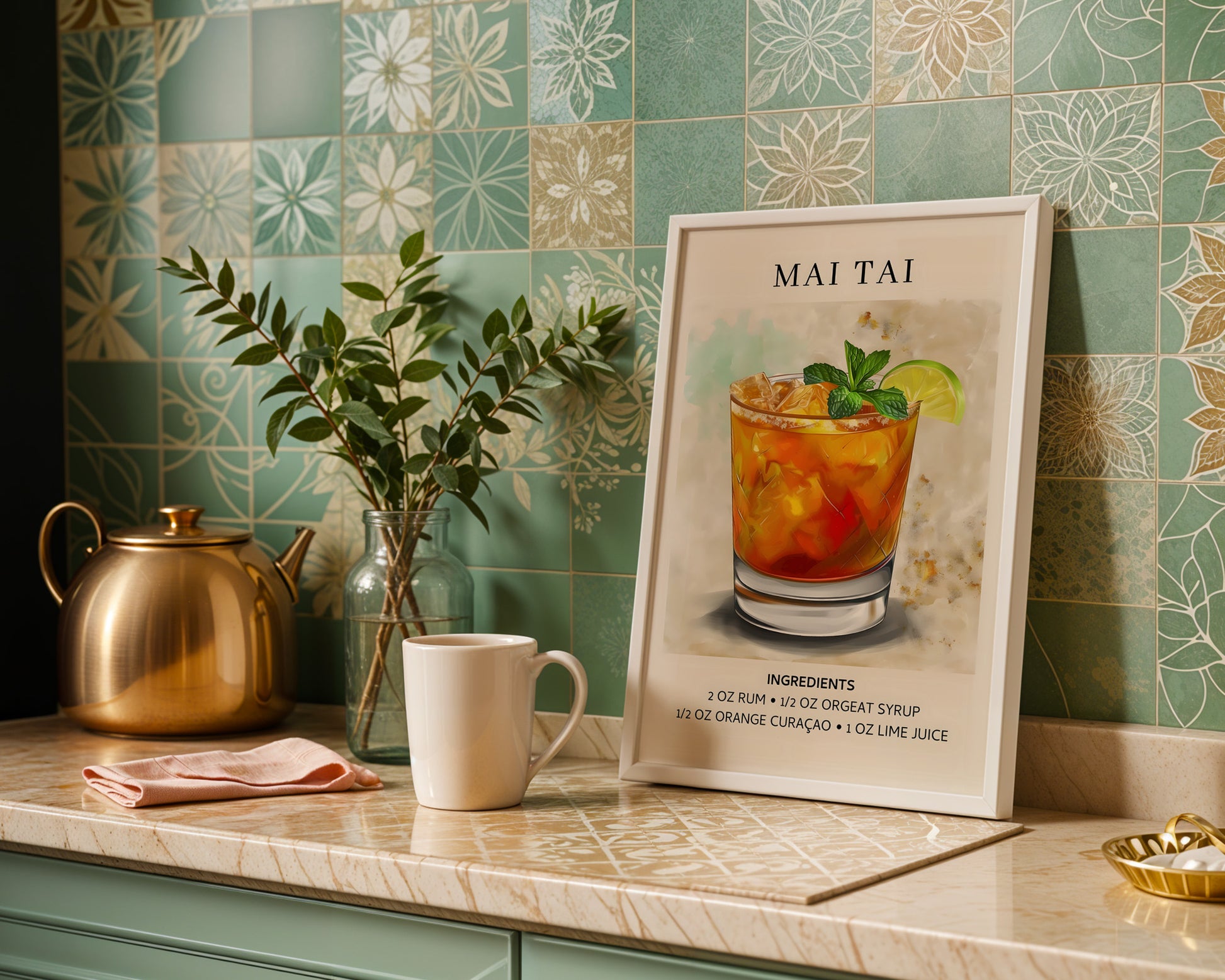 Mai Tai Vintage Cocktail Poster - GroovyGrove