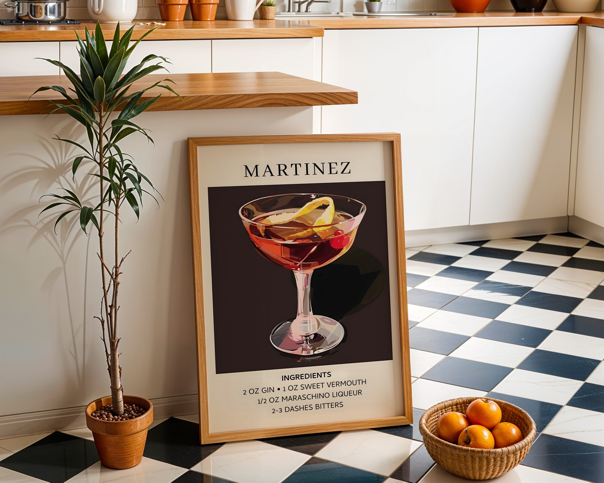 Martinez Vintage Cocktail Poster - GroovyGrove