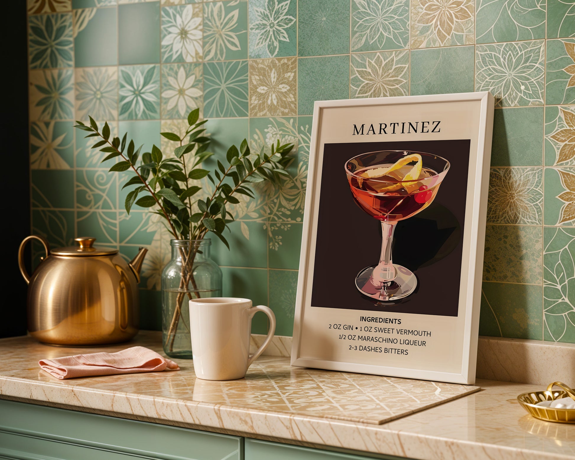 Martinez Vintage Cocktail Poster - GroovyGrove