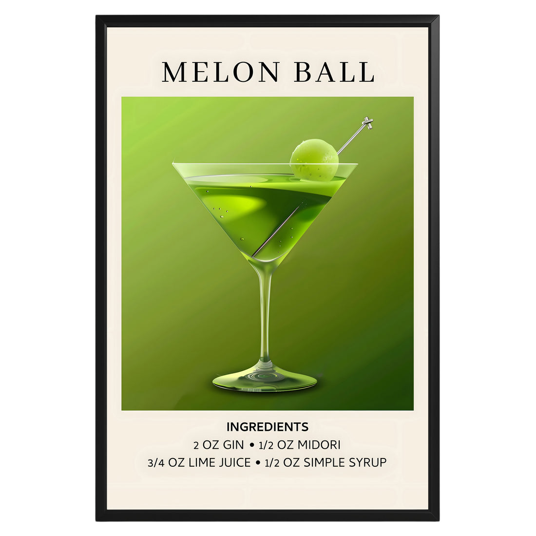 Melon Ball Vintage Cocktail Poster - GroovyGrove