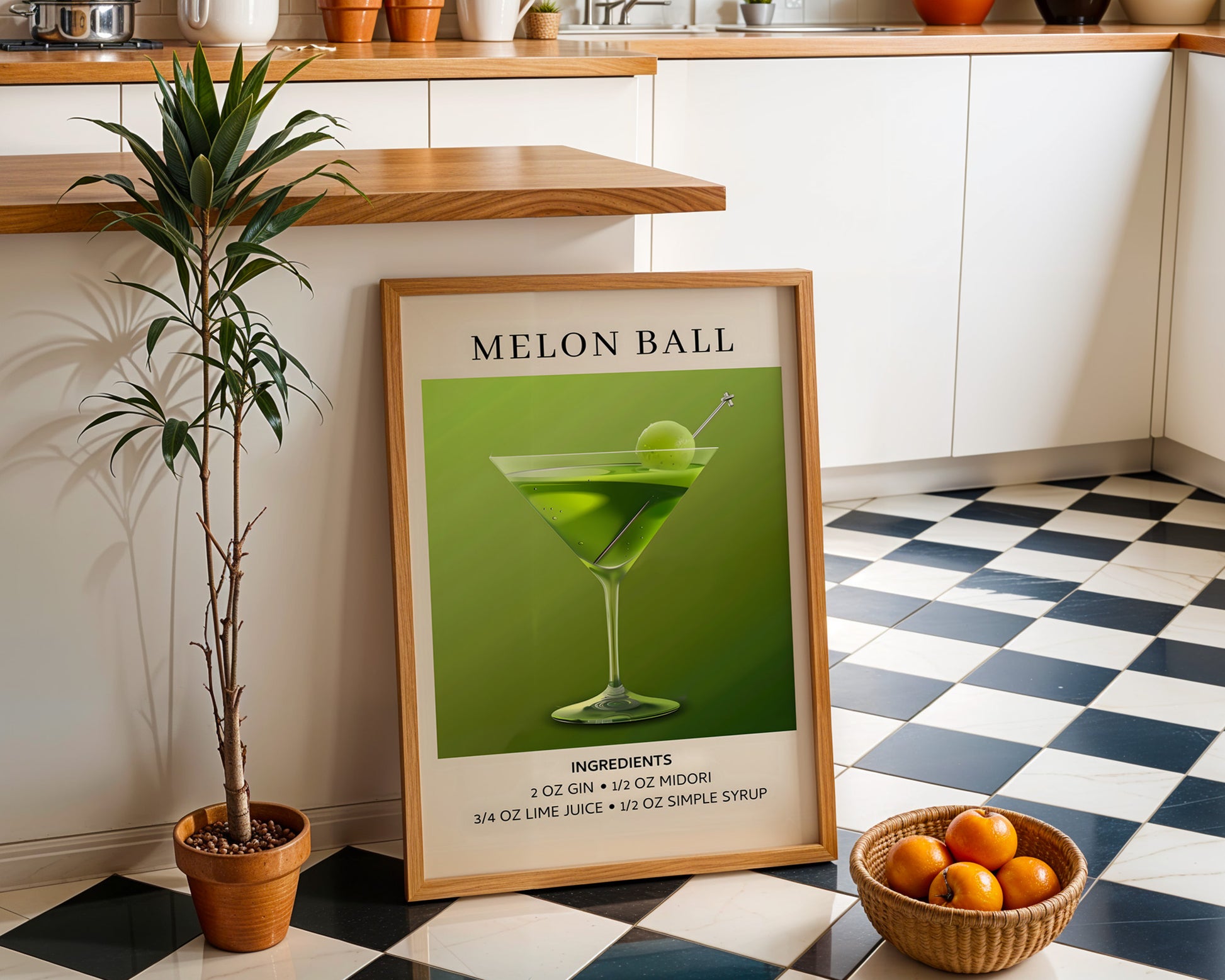 Melon Ball Vintage Cocktail Poster - GroovyGrove