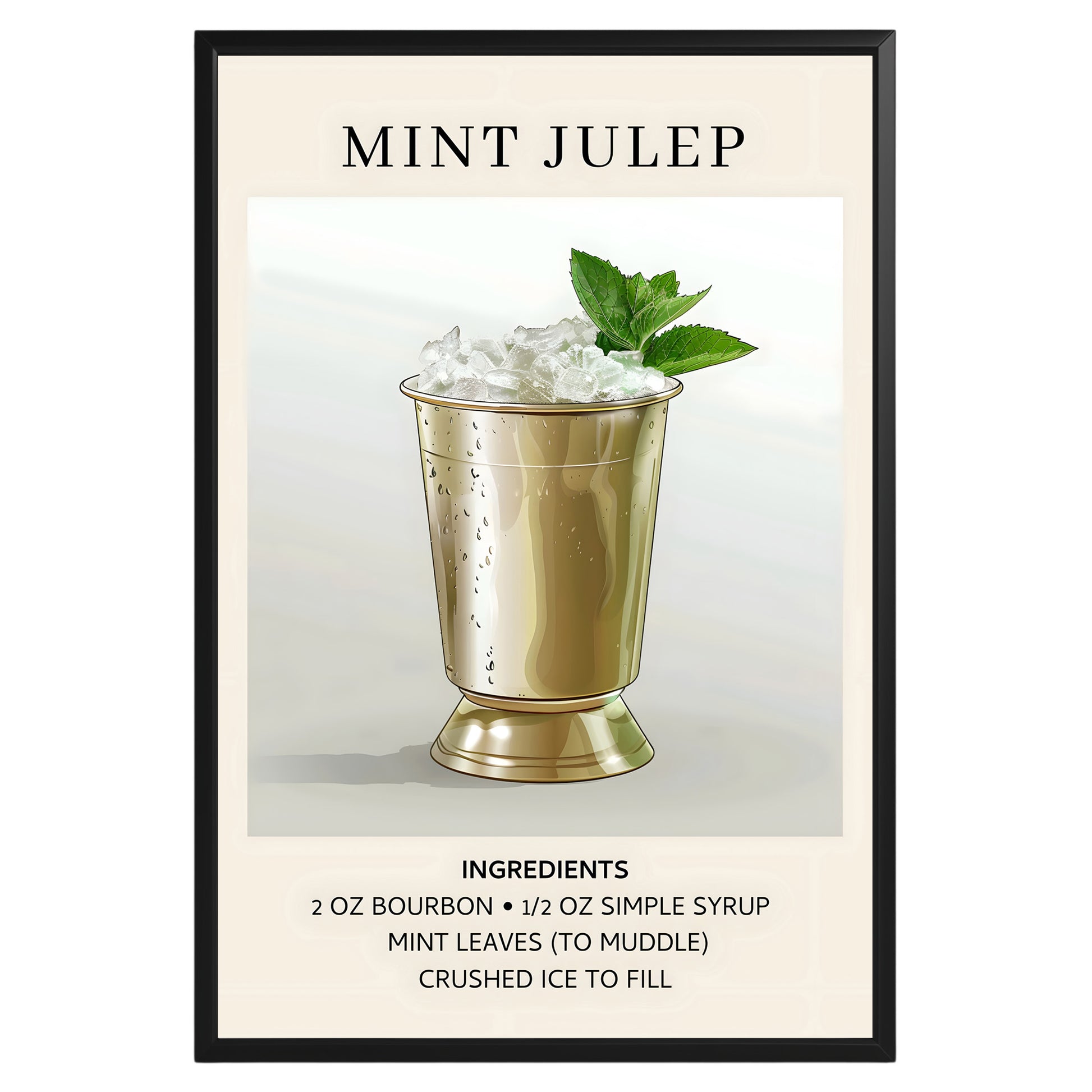 Mint Julep Vintage Cocktail Poster - GroovyGrove