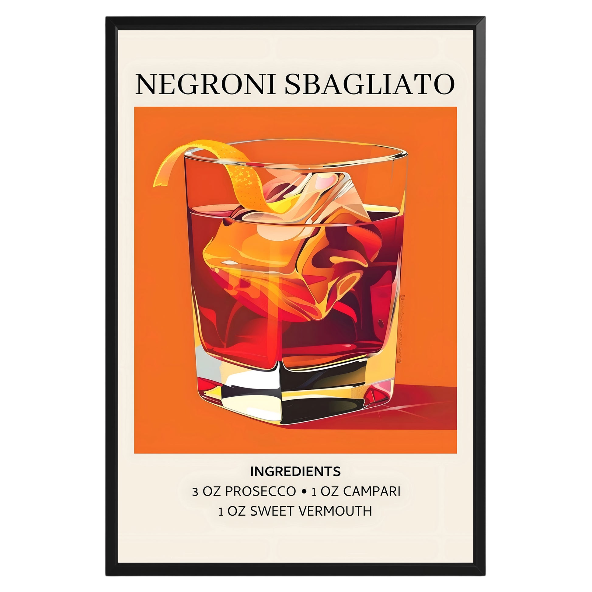 Negroni Sbagliato Vintage Cocktail Poster - GroovyGrove