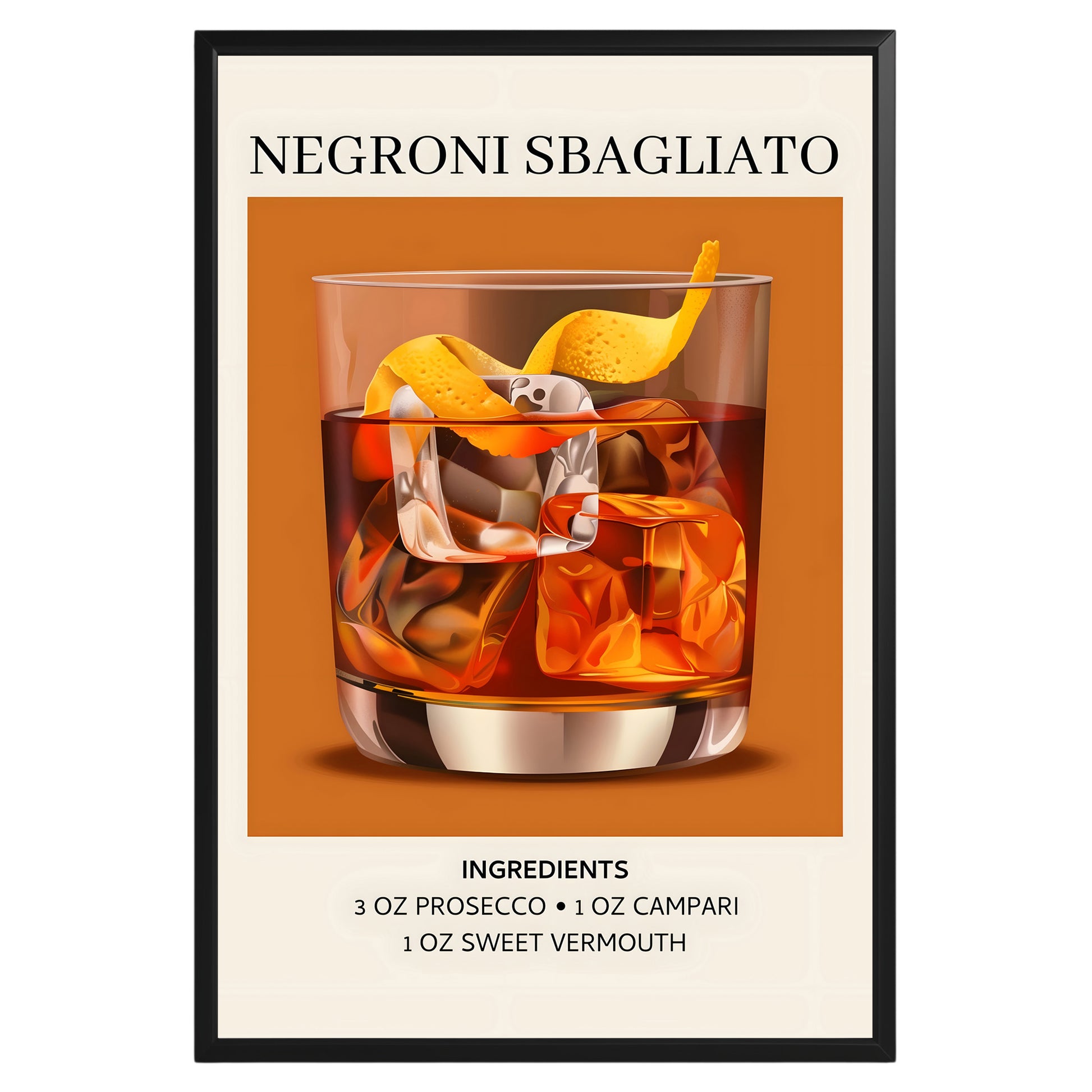 Negroni Sbagliato Vintage Cocktail Poster - GroovyGrove