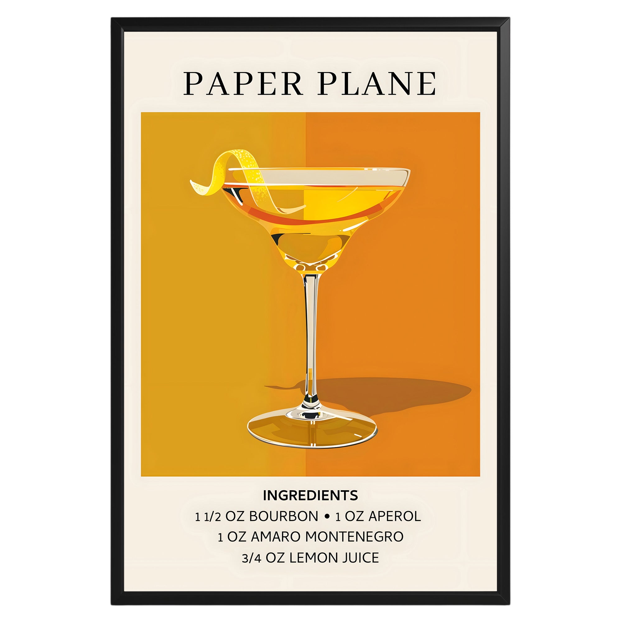 Paper Plane Vintage Cocktail Poster - GroovyGrove