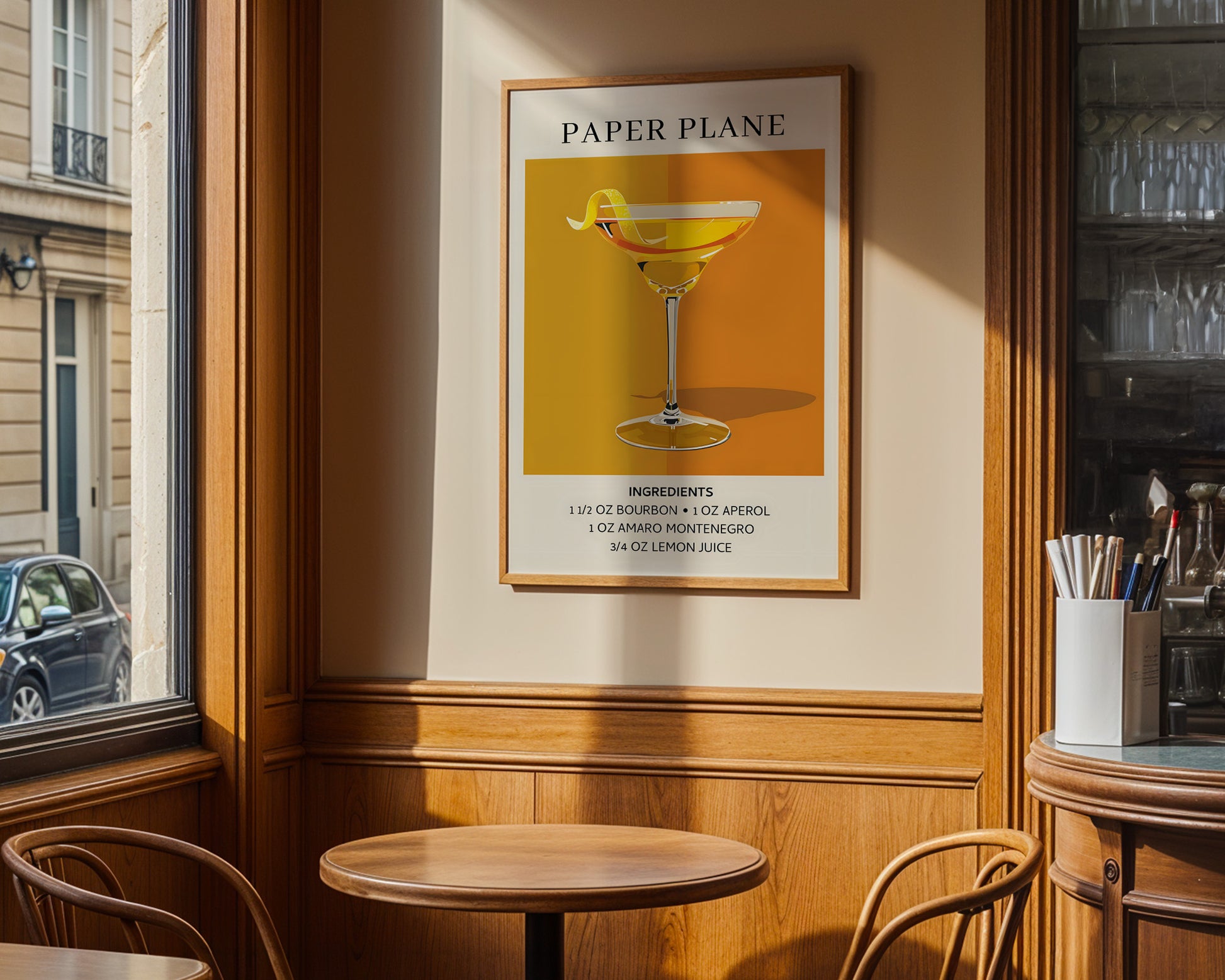 Paper Plane Vintage Cocktail Poster - GroovyGrove