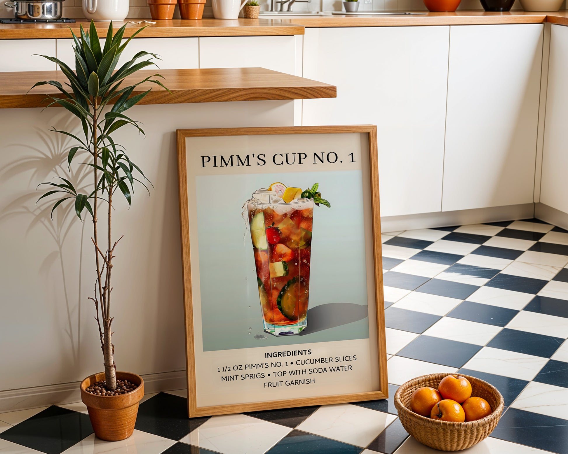 Pimm's Cup Vintage Cocktail Poster - GroovyGrove