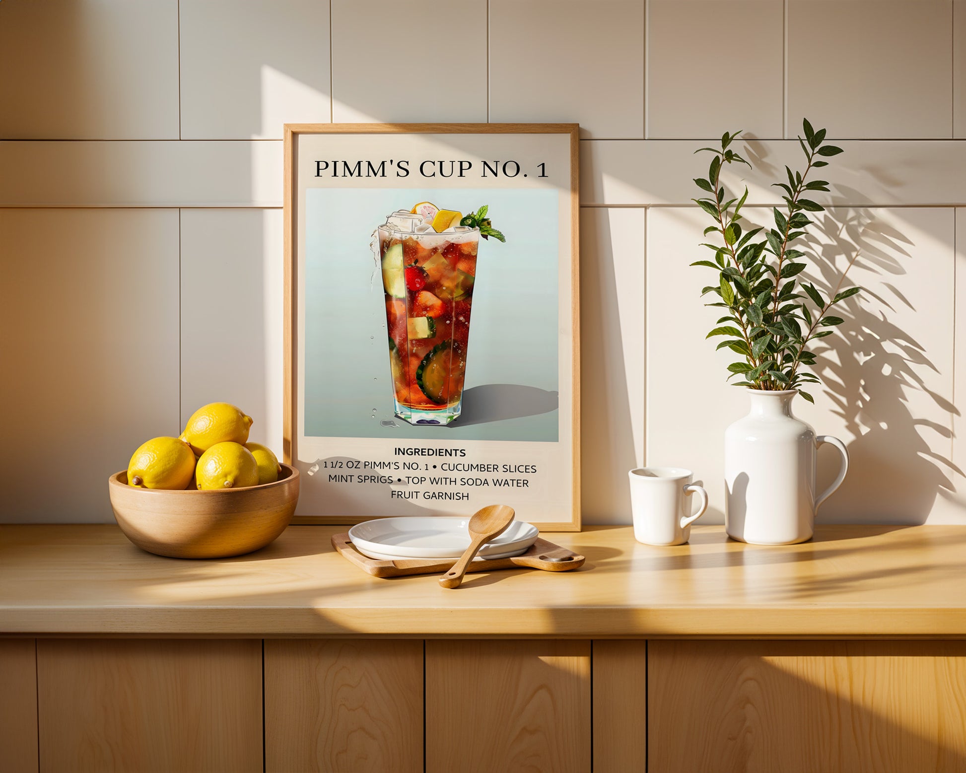 Pimm's Cup Vintage Cocktail Poster - GroovyGrove