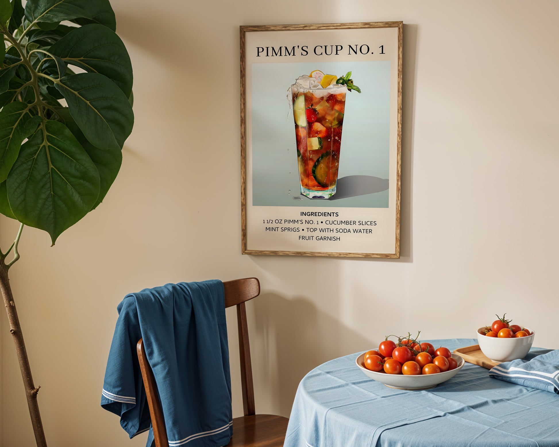 Pimm's Cup Vintage Cocktail Poster - GroovyGrove