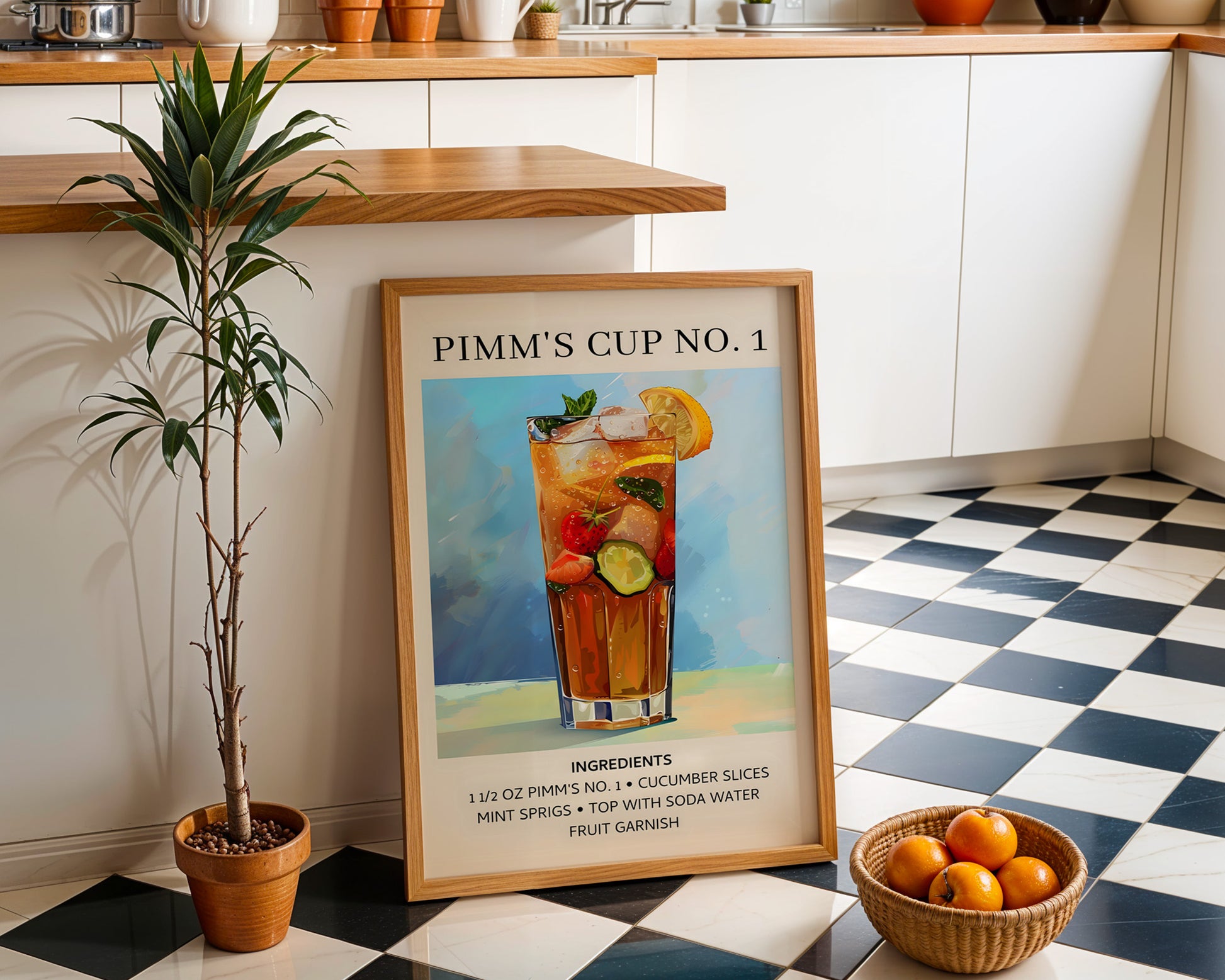 Pimm's Cup Vintage Cocktail Poster - GroovyGrove