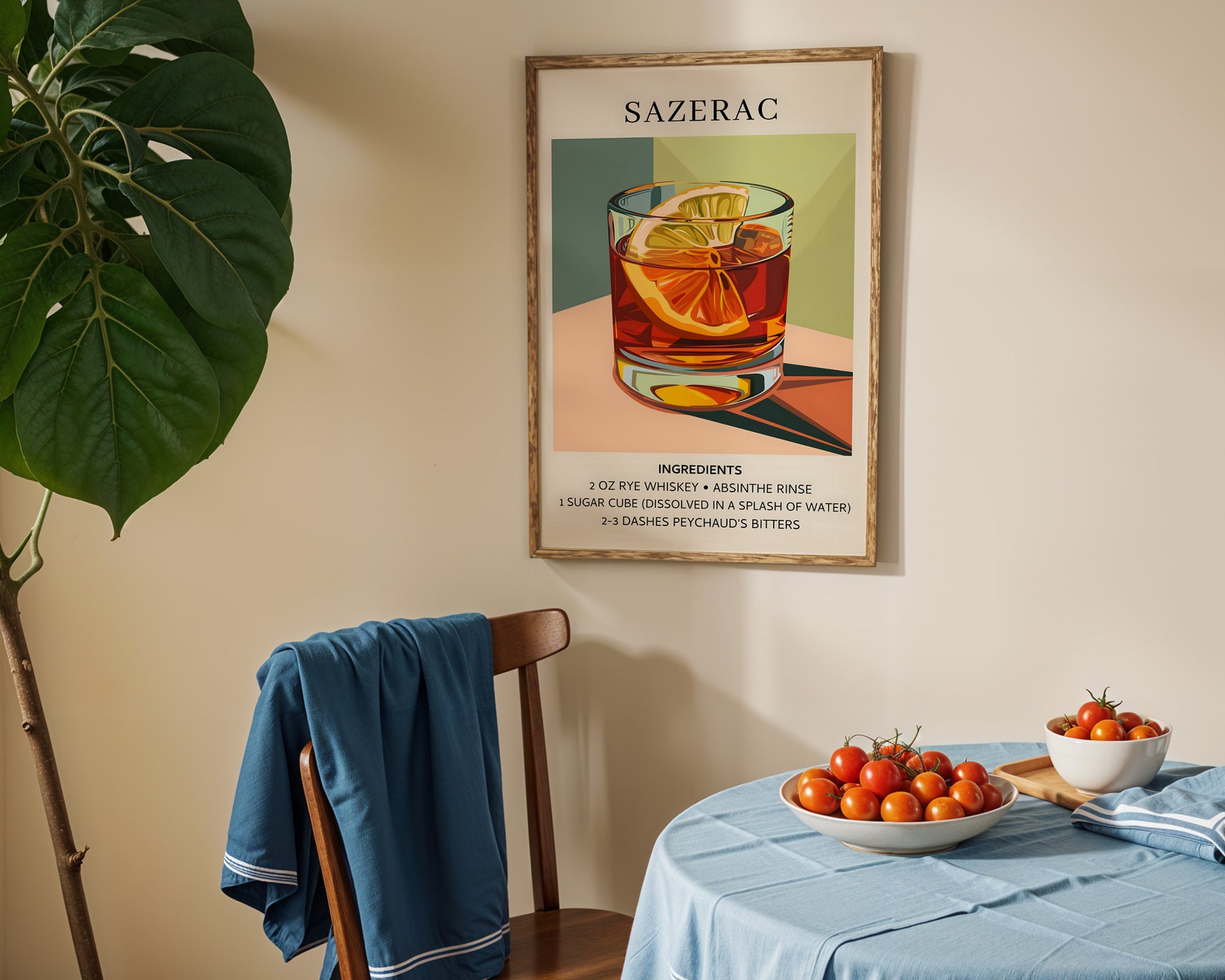 Sazerac Vintage Cocktail Poster - GroovyGrove