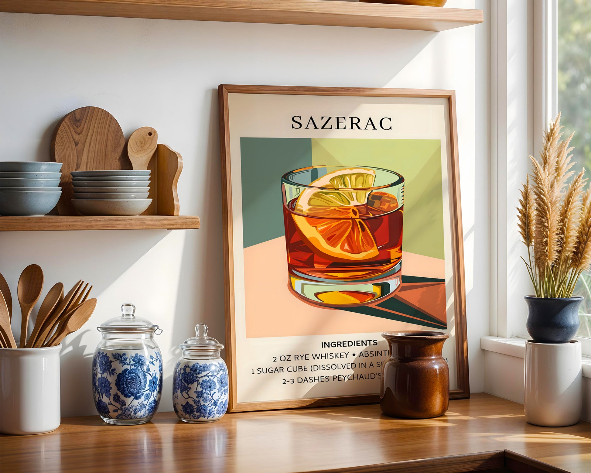 Sazerac Vintage Cocktail Poster - GroovyGrove