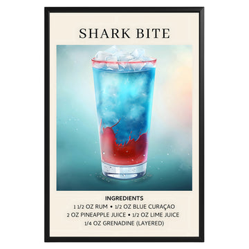 Shark Bite Vintage Cocktail Poster - GroovyGrove