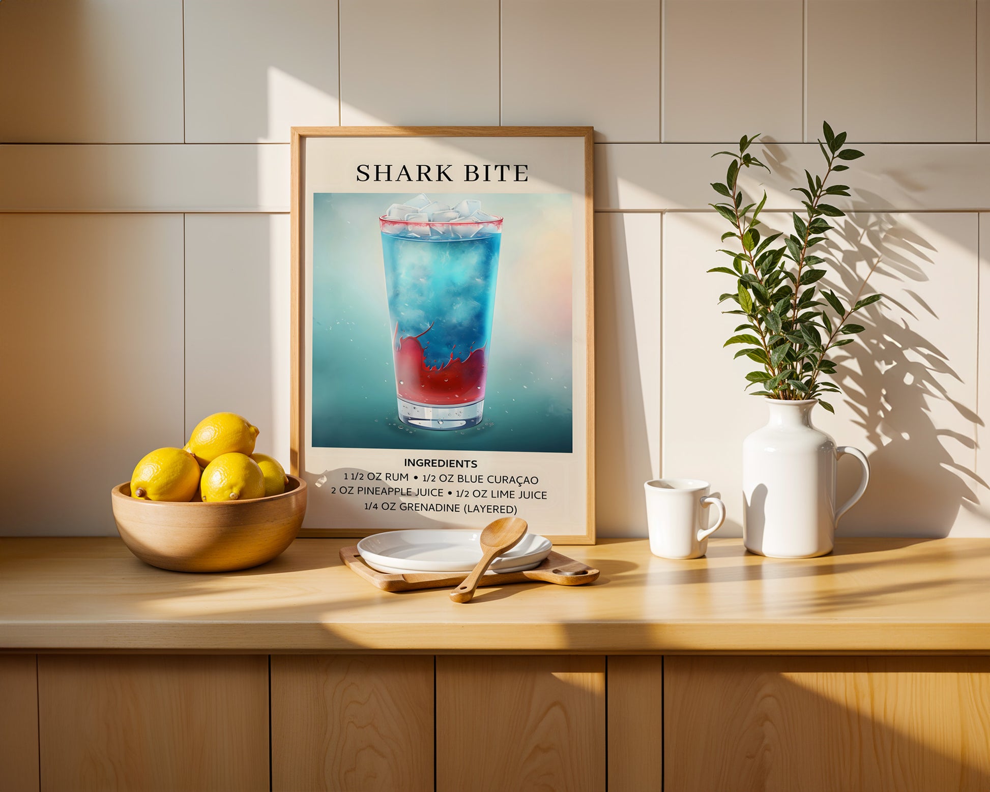 Shark Bite Vintage Cocktail Poster - GroovyGrove