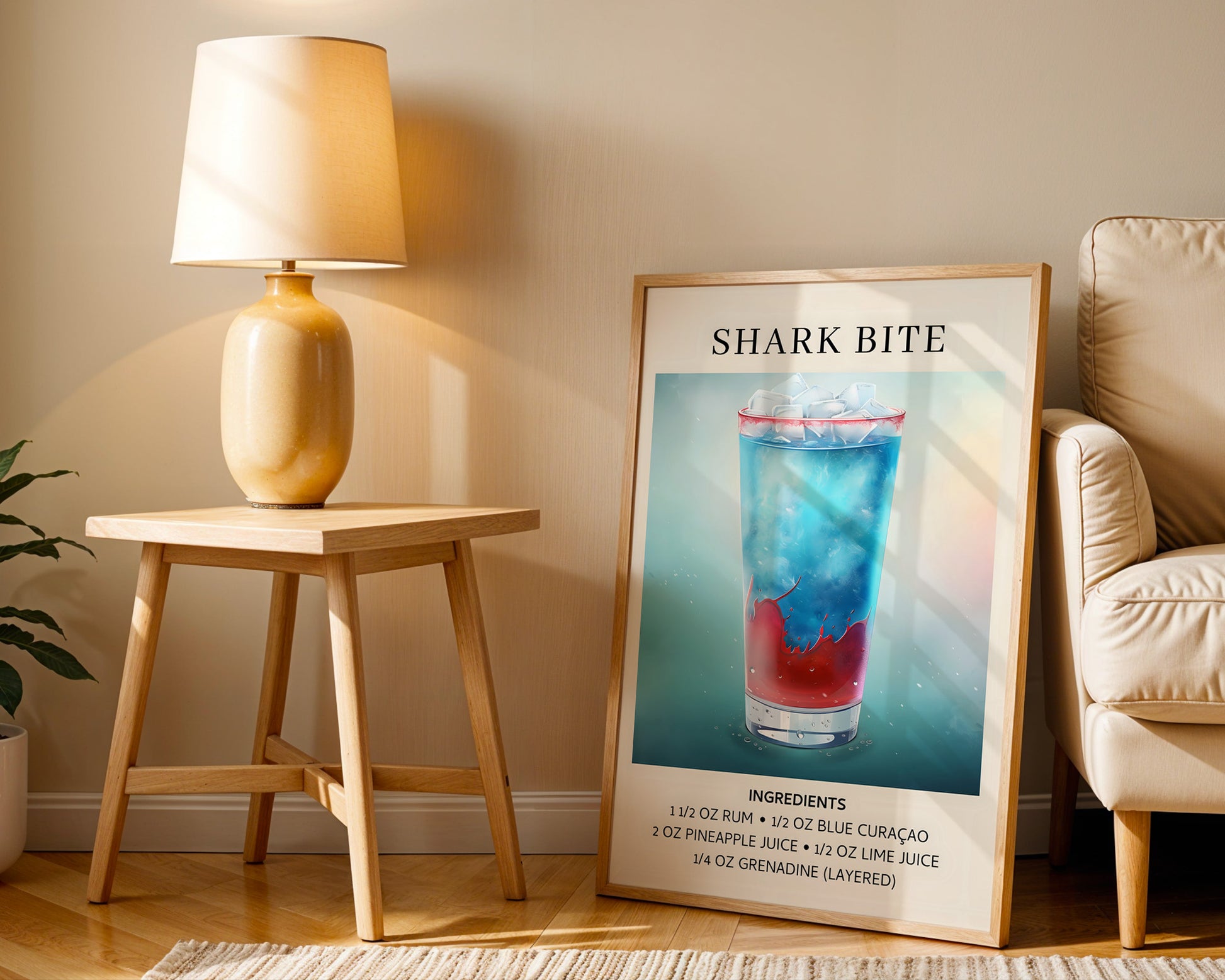 Shark Bite Vintage Cocktail Poster - GroovyGrove