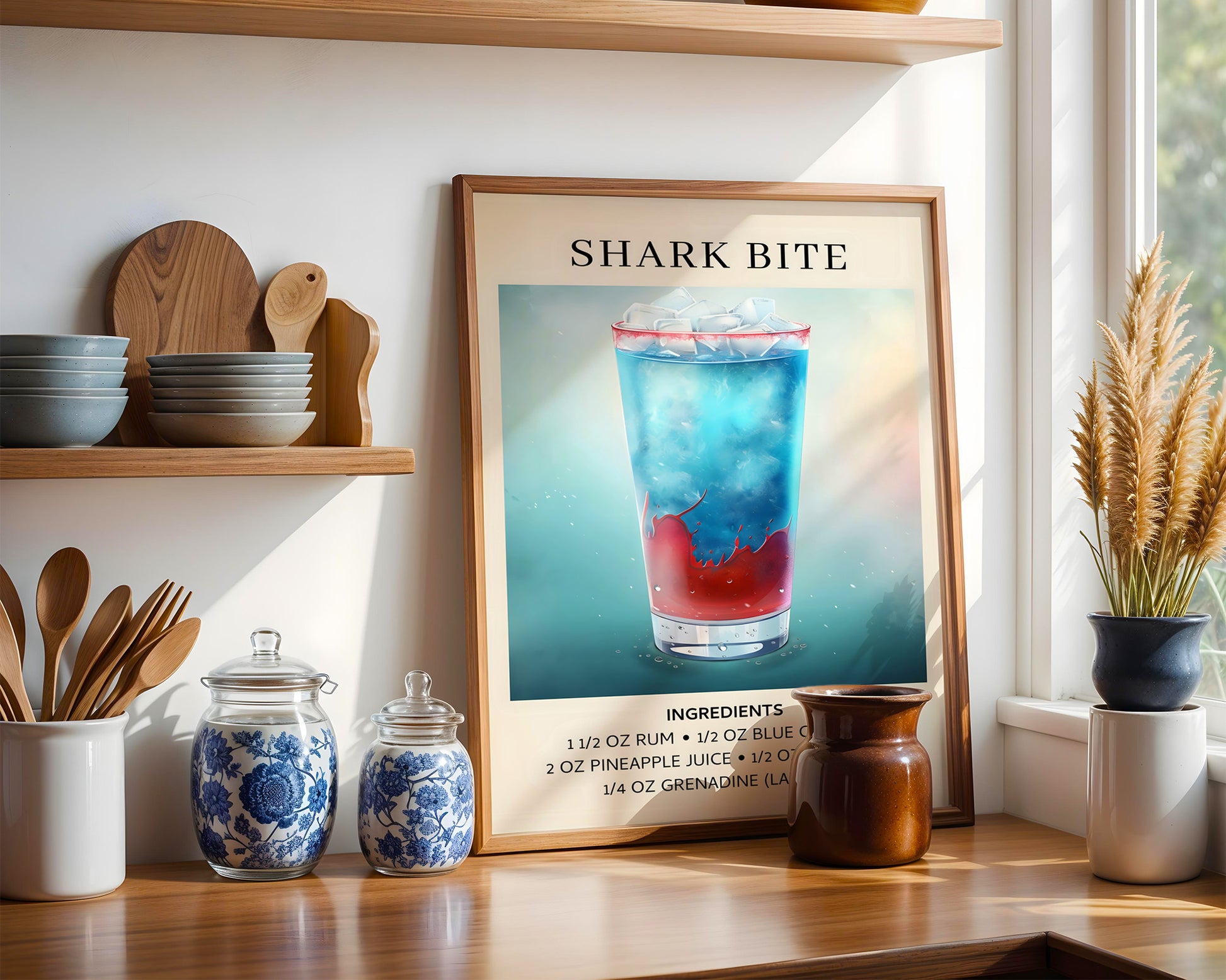 Shark Bite Vintage Cocktail Poster - GroovyGrove