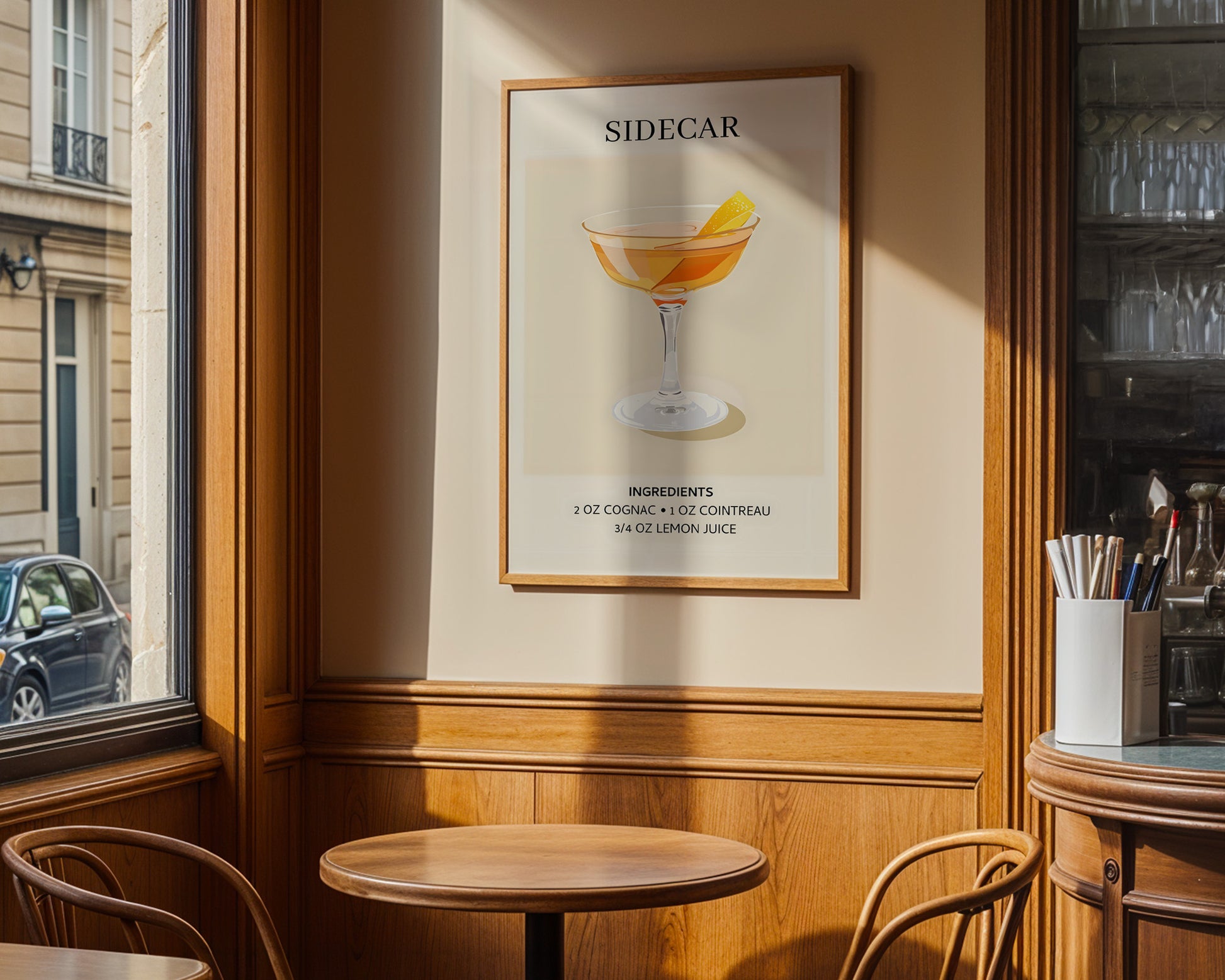 Sidecar Vintage Cocktail Poster - GroovyGrove