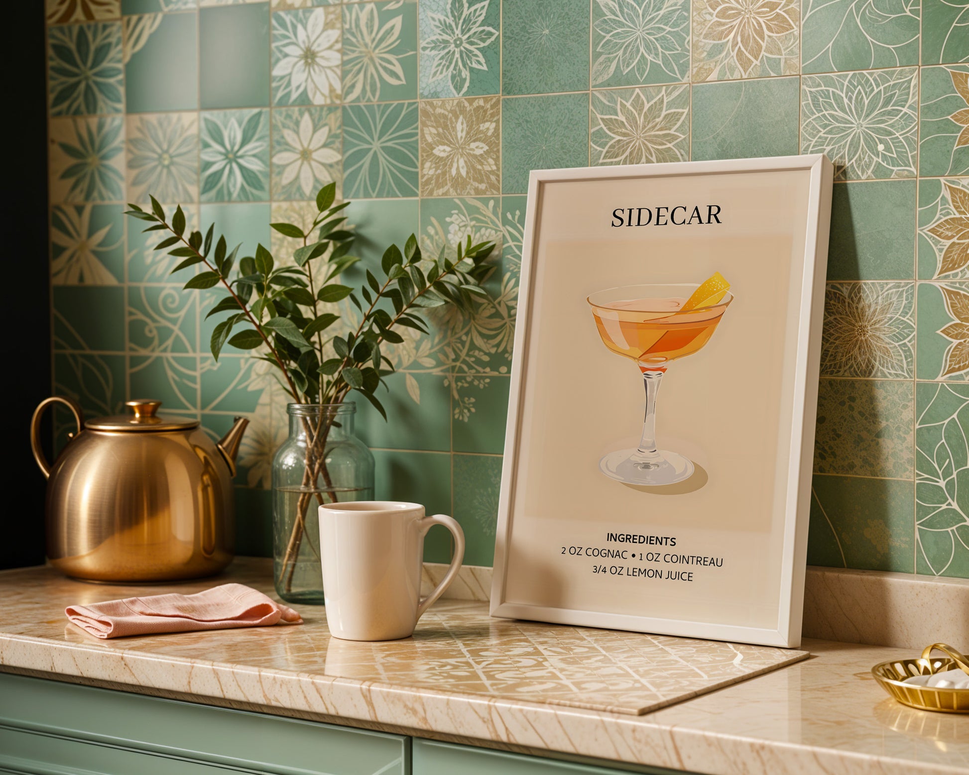 Sidecar Vintage Cocktail Poster - GroovyGrove