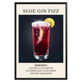 Sloe Gin Fizz Vintage Cocktail Poster - GroovyGrove