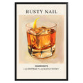 Rusty Nail Vintage Cocktail Poster - GroovyGrove