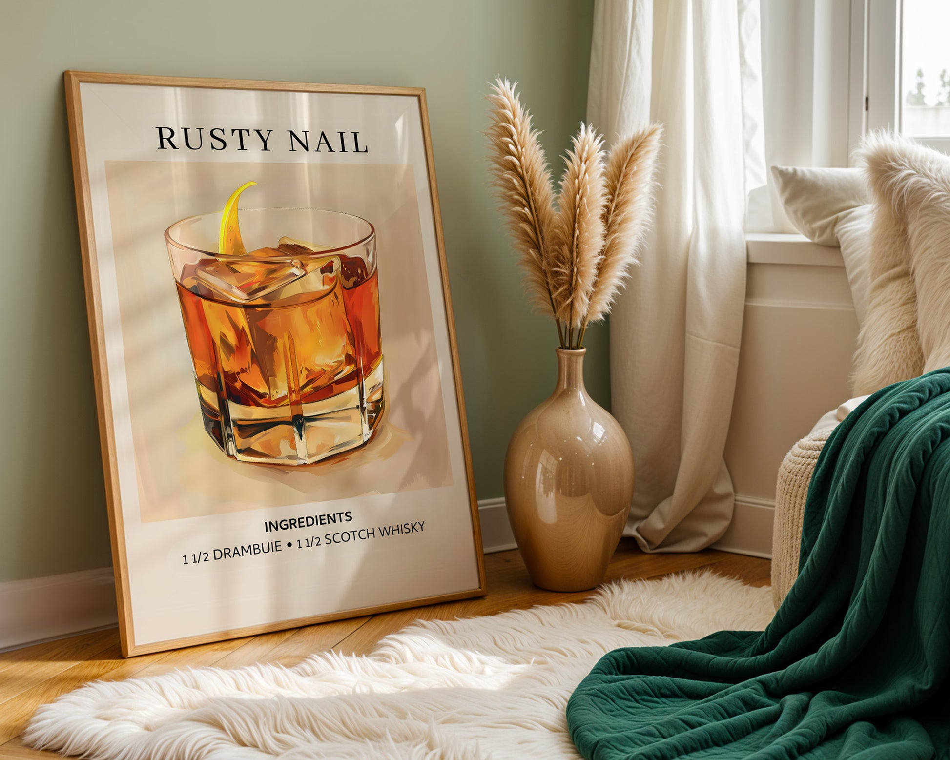 Rusty Nail Vintage Cocktail Poster - GroovyGrove